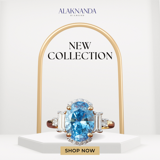 Elegant Alaknanda Oval Blue Diamond Ring – Exquisite New Collection Jewelry with Sparkling Luxury and Timeless Sophistication