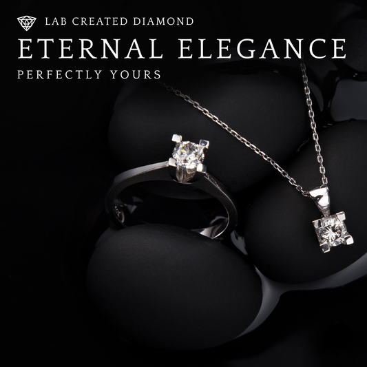 Timeless Lab-Created Diamond Ring and Pendant Set – Handcrafted for Unmatched Brilliance, Purity, and Everlasting Elegance