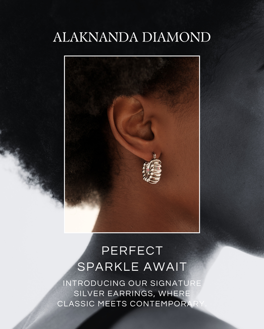 "Timeless Silver Elegance – Alaknanda’s Signature Earrings Blending Classic Design with Modern Sophistication and Sparkle"