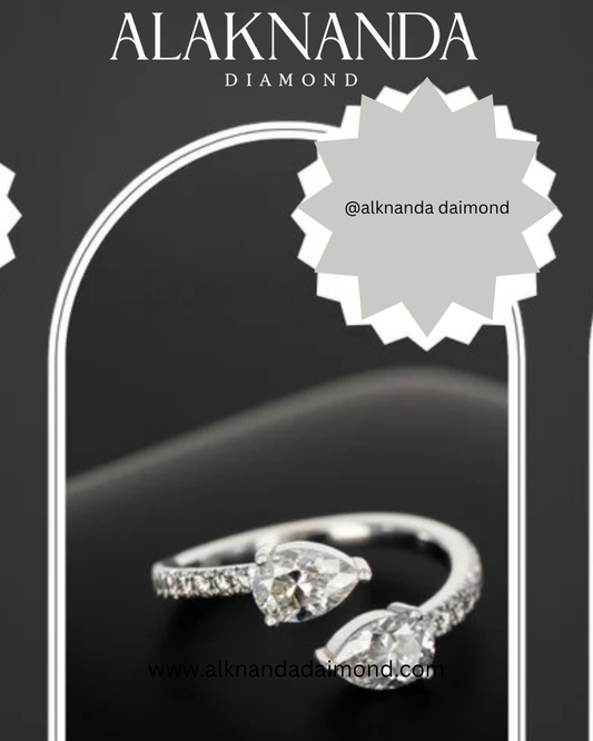 Elegant Pear Cut Diamond Toi et Moi Ring – Timeless Sparkle by Alaknanda Diamond Collection