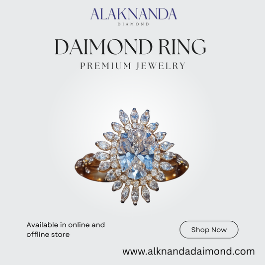 "Alaknanda’s Premium Diamond Ring – Elegant Floral Design with Radiant Brilliance for Timeless Sophistication and Style.