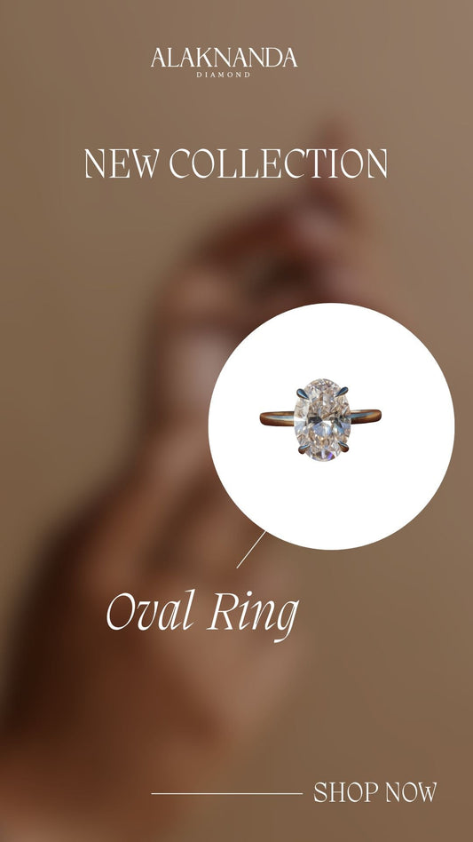 "Elegant Alaknanda Oval Diamond Ring – Exquisite New Collection Jewelry with Timeless Beauty and Luxury