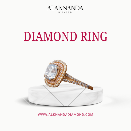 Elegant Alaknanda Cushion Cut Diamond Ring – Luxury Halo Design with Sparkling Brilliance and Timeless Craftsmanship
