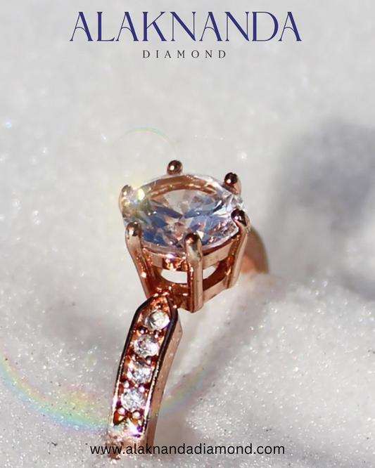 Radiant Rose Gold Diamond Ring – A Sparkling Symbol of Timeless Love and Elegant Sophistication