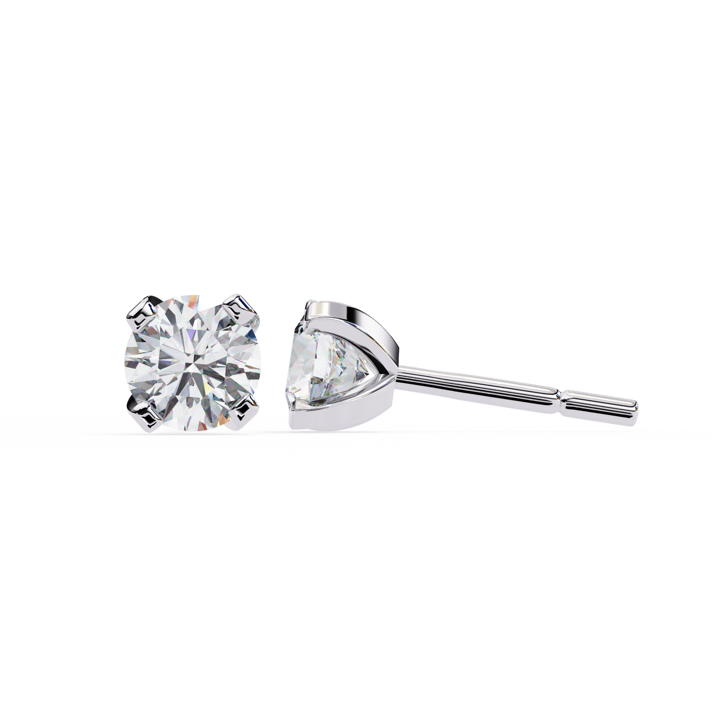 1.29 Ct Round Cut Lab Grown Diamond White Gold Stud Earring/Gold CVD Diamond Earring/Anniversary Gift/Solitaire Diamond Stud Earring/1 Ct Diamond Earring/Prong Setting/igi Certified/Stud Earring/Ethical Diamond/Silver Earring/Gold Earring/CVD Diamond Earring/E Color Diamond/VS Clarity Diamond/Manmade Diamond/Lab Grown Diamond/Round Cut Diamond