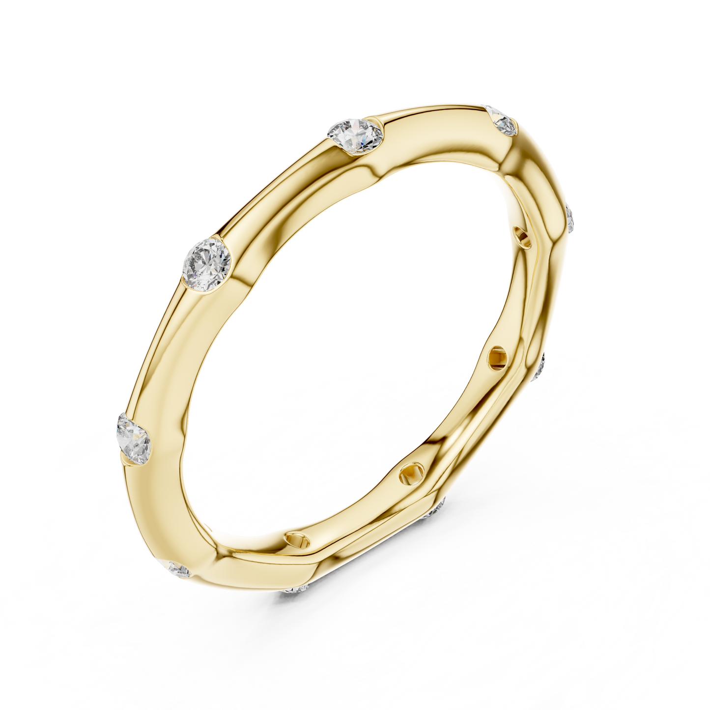 Minimalist Wavy Lab Grown Diamond Band