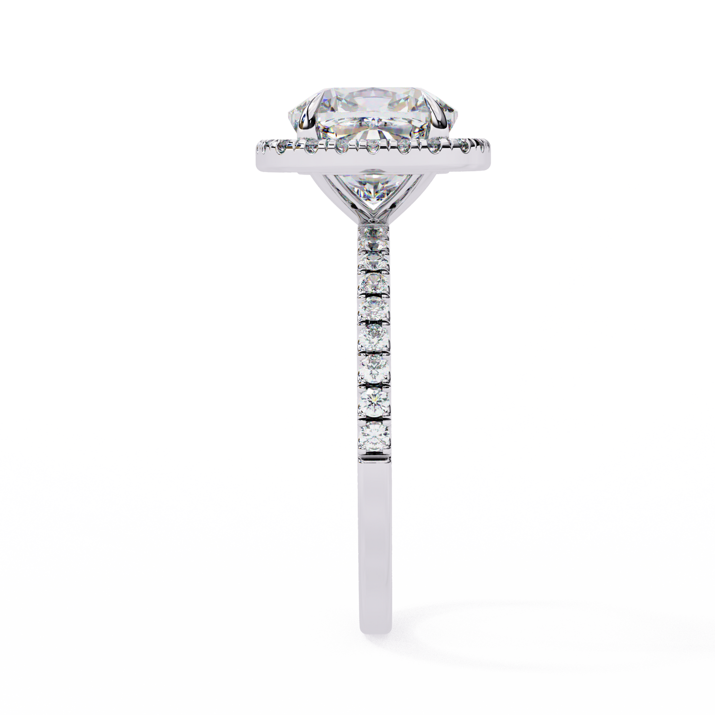 3.75 Ct Cushion Cut Lab Grown Diamond Halo Engagement Ring/Wedding Ring/F Color/VS Clarity/3 Ct Diamond Ring/CVD Diamond Ring/Cushion Cut Diamond/Round Diamond Side Stone/Prong Set/Pave Set/Halo Set/10k Gold/14k Gold/18k Gold/Yellow Gold/White Gold/Rose Gold/Anniversary Gift