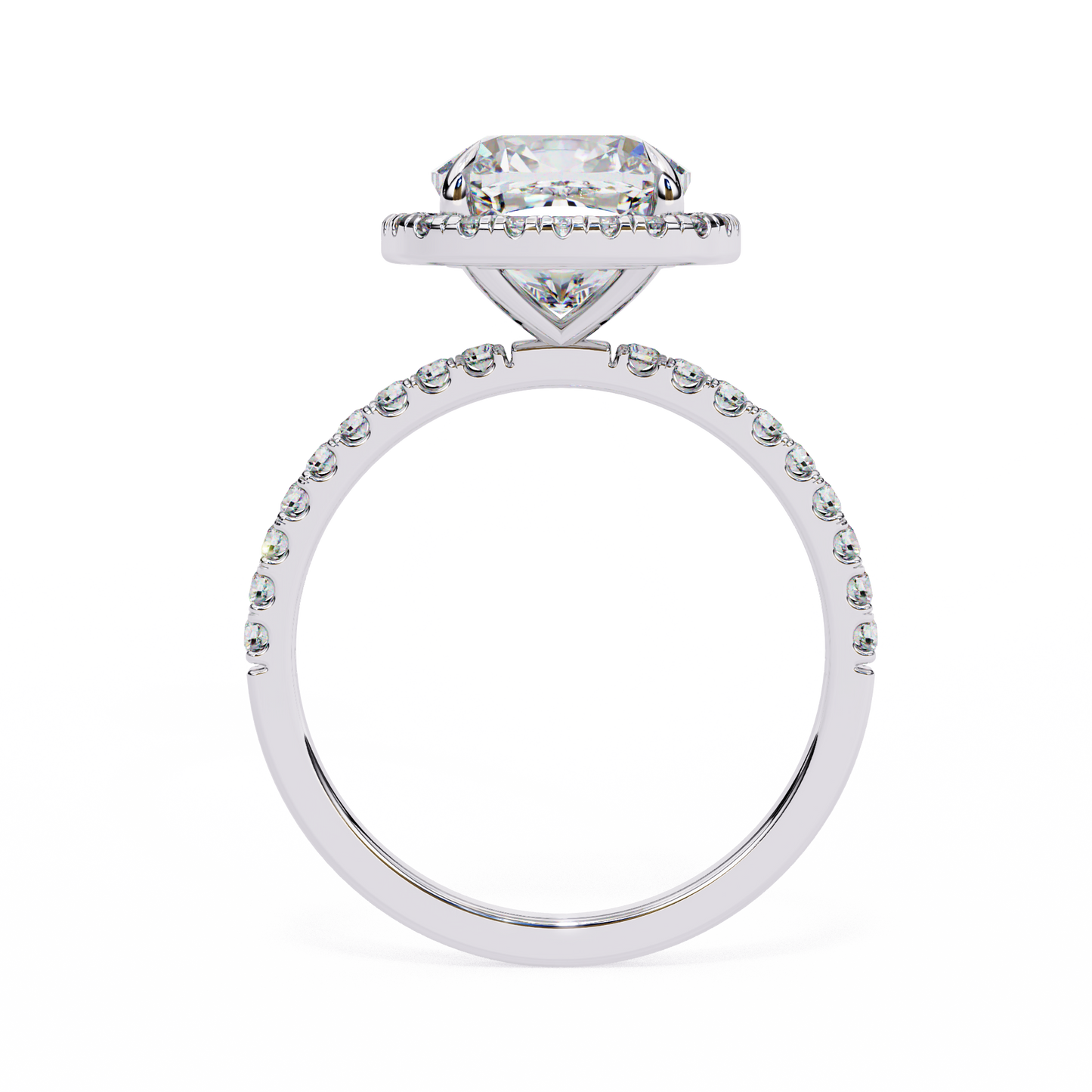 3.75 Ct Cushion Cut Lab Grown Diamond Halo Engagement Ring/Wedding Ring/F Color/VS Clarity/3 Ct Diamond Ring/CVD Diamond Ring/Cushion Cut Diamond/Round Diamond Side Stone/Prong Set/Pave Set/Halo Set/10k Gold/14k Gold/18k Gold/Yellow Gold/White Gold/Rose Gold/Anniversary Gift