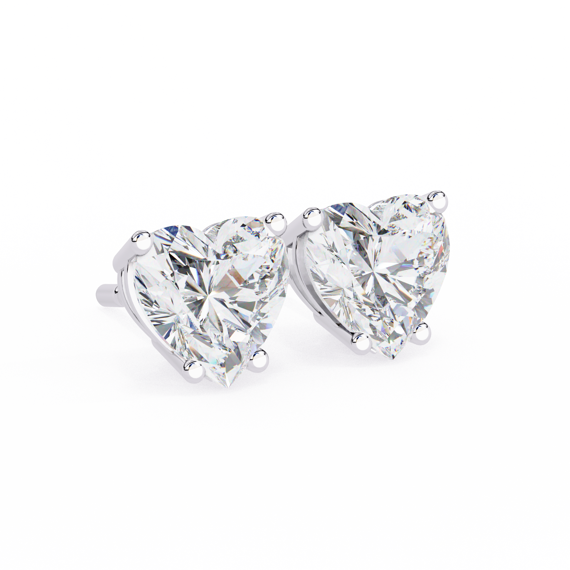 Heart Solitaire Studs/Heart Stone Earrings/Gold CVD Diamond Earring/Anniversary Gift/Solitaire Diamond Stud Earring/1 Ct Diamond Earring/Prong Setting/igi Certified/Stud Earring/Ethical Diamond/Silver Earring/Gold Earring/CVD Diamond Earring/EF Color Diamond/VS Clarity Diamond/Manmade Diamond/Lab Grown Diamond/Heart Cut Diamond