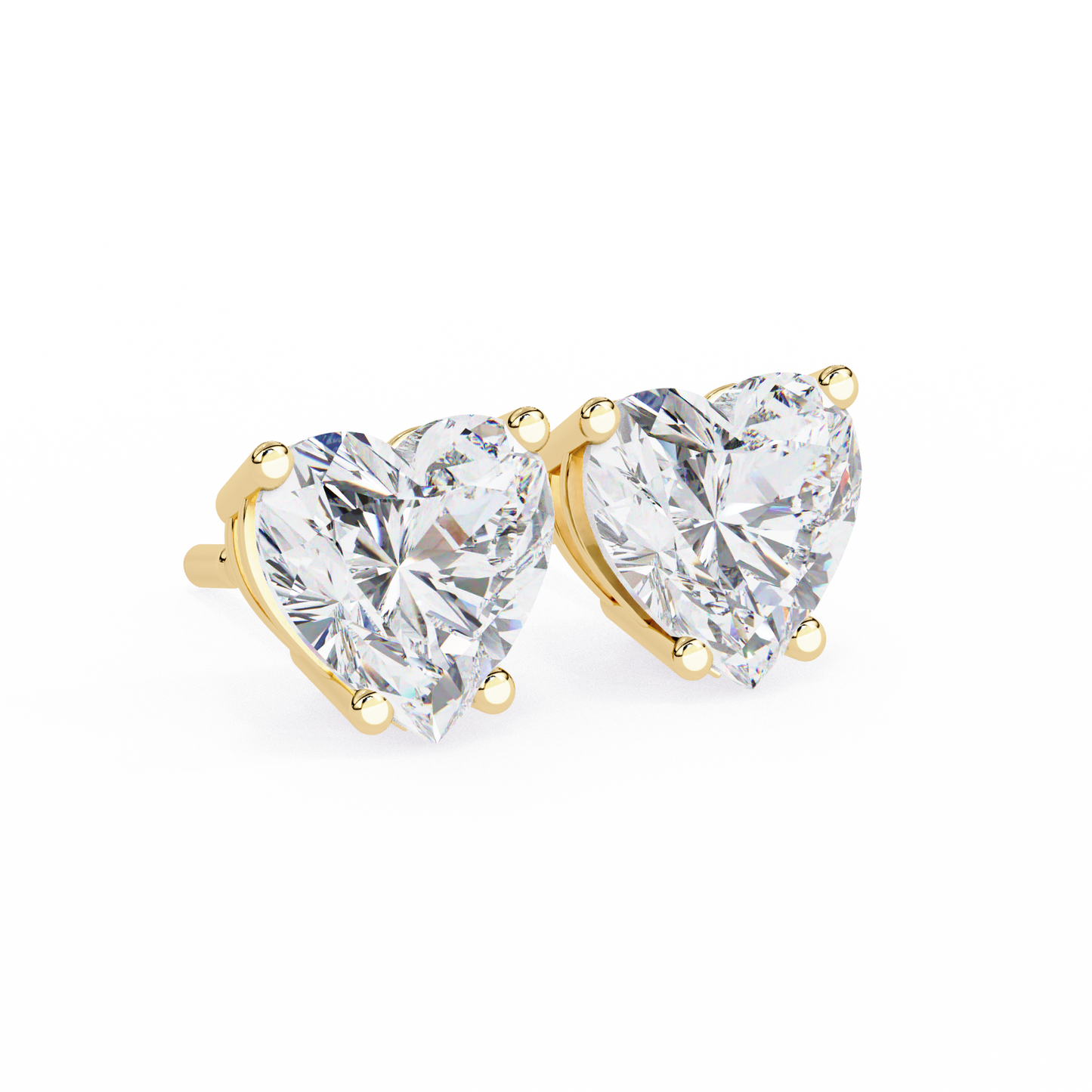 Heart Solitaire Studs/Heart Stone Earrings/Gold CVD Diamond Earring/Anniversary Gift/Solitaire Diamond Stud Earring/1 Ct Diamond Earring/Prong Setting/igi Certified/Stud Earring/Ethical Diamond/Silver Earring/Gold Earring/CVD Diamond Earring/EF Color Diamond/VS Clarity Diamond/Manmade Diamond/Lab Grown Diamond/Heart Cut Diamond