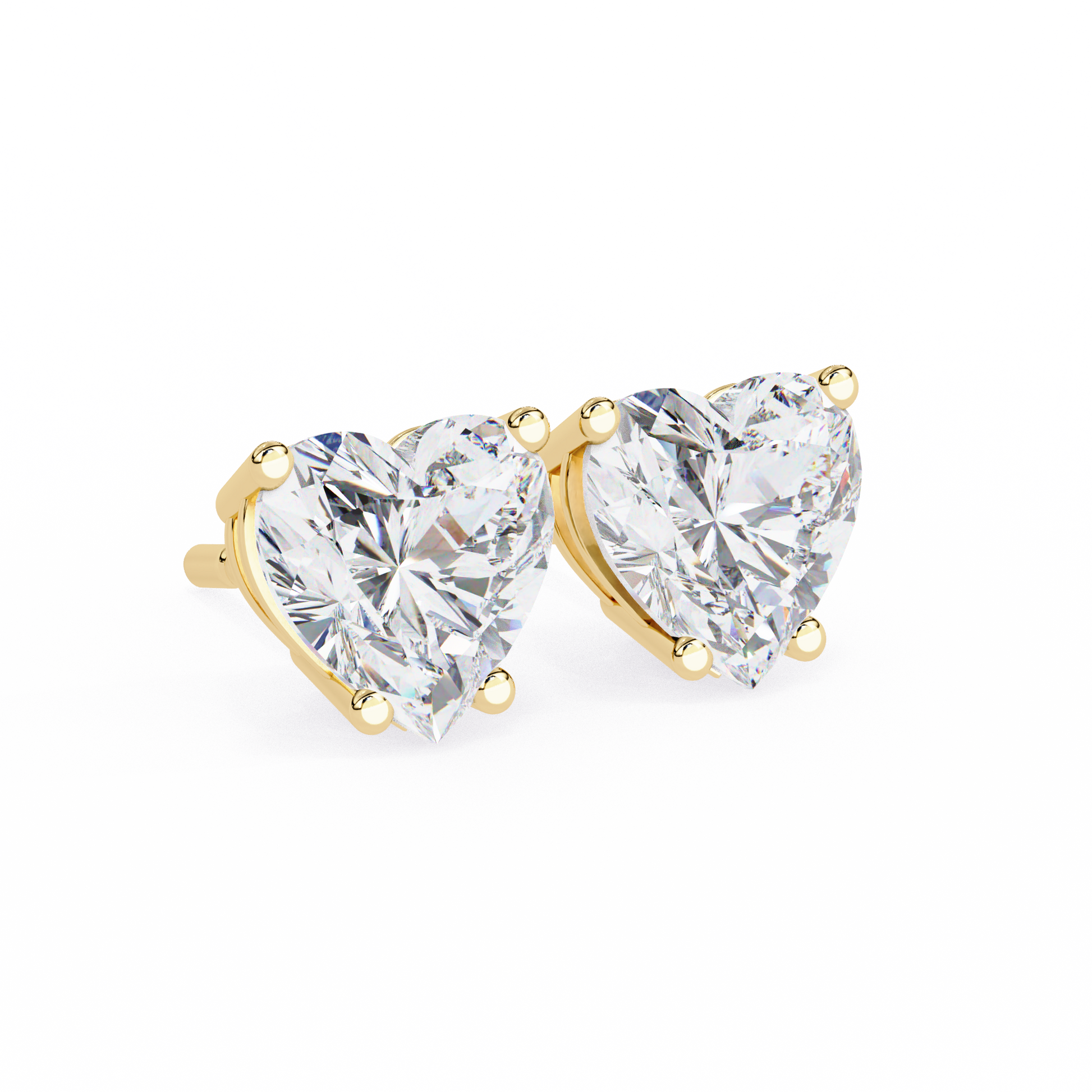 Heart Solitaire Studs/Heart Stone Earrings/Gold CVD Diamond Earring/Anniversary Gift/Solitaire Diamond Stud Earring/1 Ct Diamond Earring/Prong Setting/igi Certified/Stud Earring/Ethical Diamond/Silver Earring/Gold Earring/CVD Diamond Earring/EF Color Diamond/VS Clarity Diamond/Manmade Diamond/Lab Grown Diamond/Heart Cut Diamond