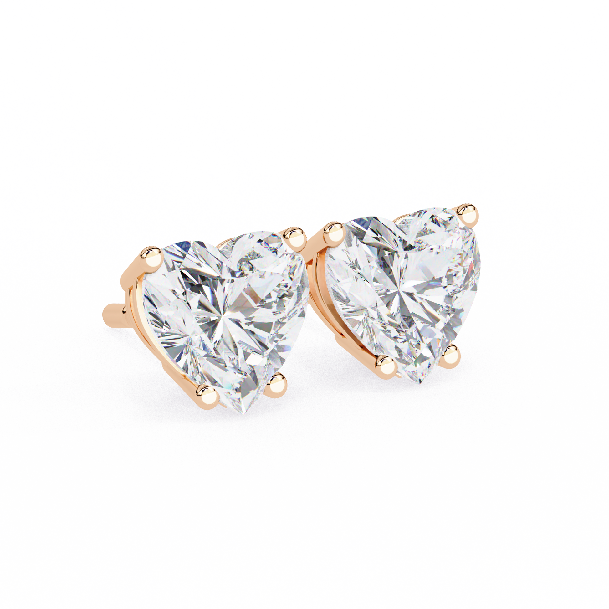 Heart Solitaire Studs/Heart Stone Earrings/Gold CVD Diamond Earring/Anniversary Gift/Solitaire Diamond Stud Earring/1 Ct Diamond Earring/Prong Setting/igi Certified/Stud Earring/Ethical Diamond/Silver Earring/Gold Earring/CVD Diamond Earring/EF Color Diamond/VS Clarity Diamond/Manmade Diamond/Lab Grown Diamond/Heart Cut Diamond