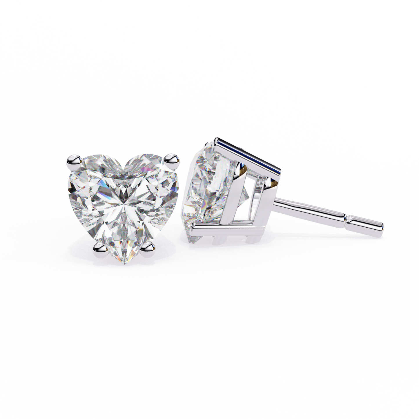 1.25 Ct Heart Cut Lab Grown Diamond Stud Earring/Gold CVD Diamond Earring/Anniversary Gift/Solitaire Diamond Stud Earring/1 Ct Diamond Earring/Prong Setting/igi Certified/Stud Earring/Ethical Diamond/Silver Earring/Gold Earring/CVD Diamond Earring/E Color Diamond/VS Clarity Diamond/Manmade Diamond/Lab Grown Diamond/Heart Cut Diamond