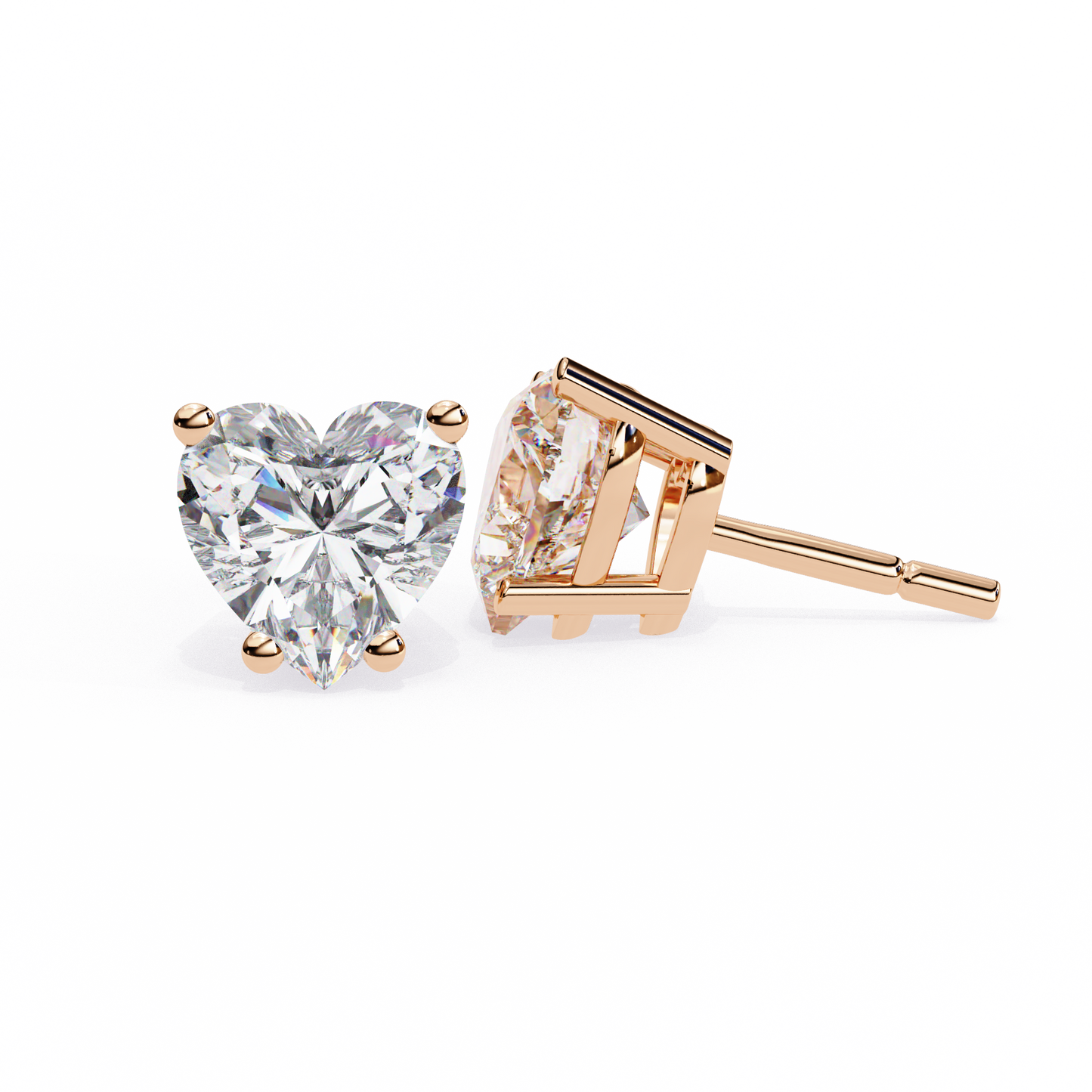 1.25 Ct Heart Cut Lab Grown Diamond Stud Earring/Gold CVD Diamond Earring/Anniversary Gift/Solitaire Diamond Stud Earring/1 Ct Diamond Earring/Prong Setting/igi Certified/Stud Earring/Ethical Diamond/Silver Earring/Gold Earring/CVD Diamond Earring/E Color Diamond/VS Clarity Diamond/Manmade Diamond/Lab Grown Diamond/Heart Cut Diamond