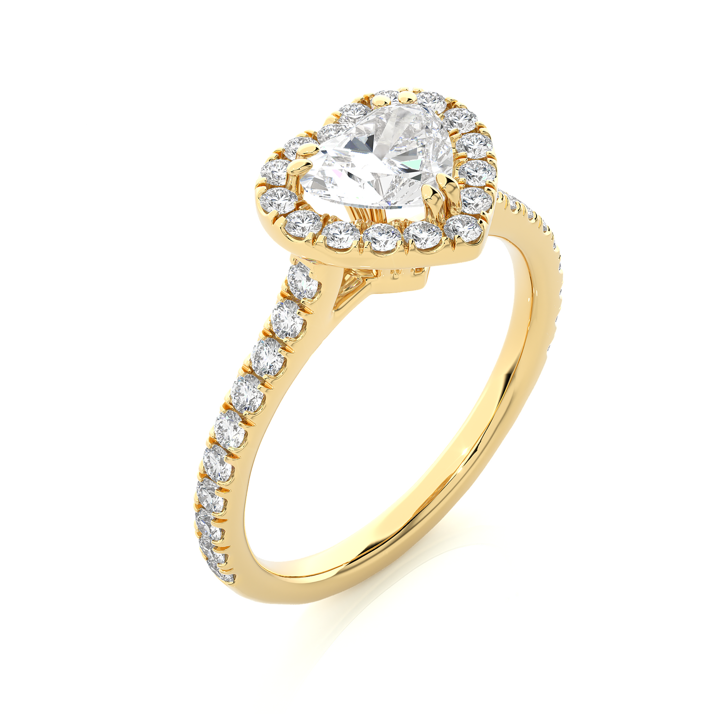 1.32 Ct Heart Cut F-VS2 Lab Grown Diamond Cathedral Engagement Ring/Wedding Ring/F Color/VS Clarity/1 Ct Diamond Ring/CVD Diamond Ring/Heart Cut Diamond/Round Diamond Side Stone/Prong Set/Pave Set/Halo Set/10k Gold/14k Gold/18k Gold/Yellow Gold/White Gold/Rose Gold/Anniversary Gift