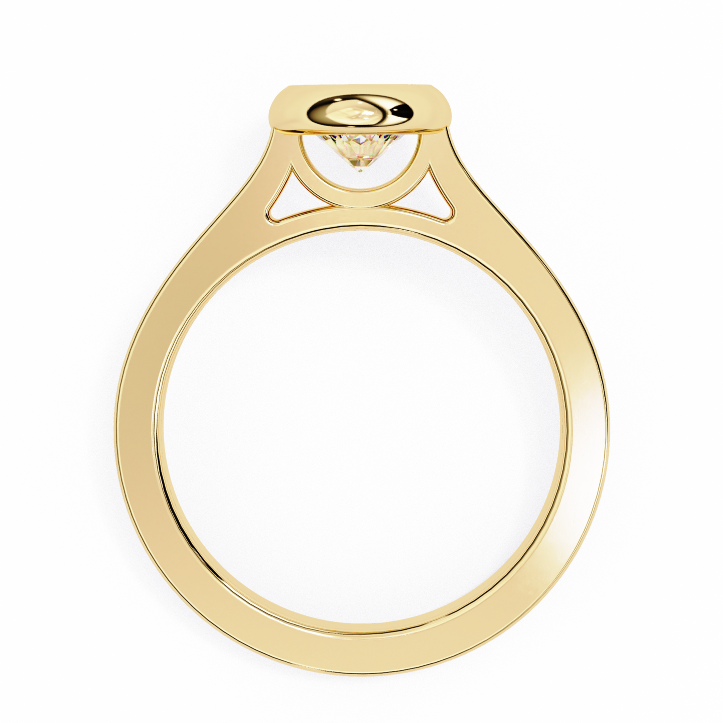 1.0 Ct Round Cut E-VS1 Lab Grown Diamond Bezel Engagement Ring