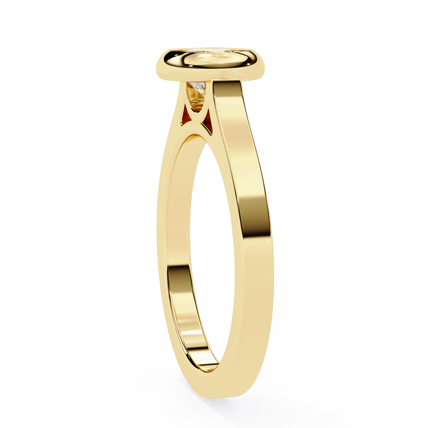 1.0 Ct Round Cut E-VS1 Lab Grown Diamond Bezel Engagement Ring