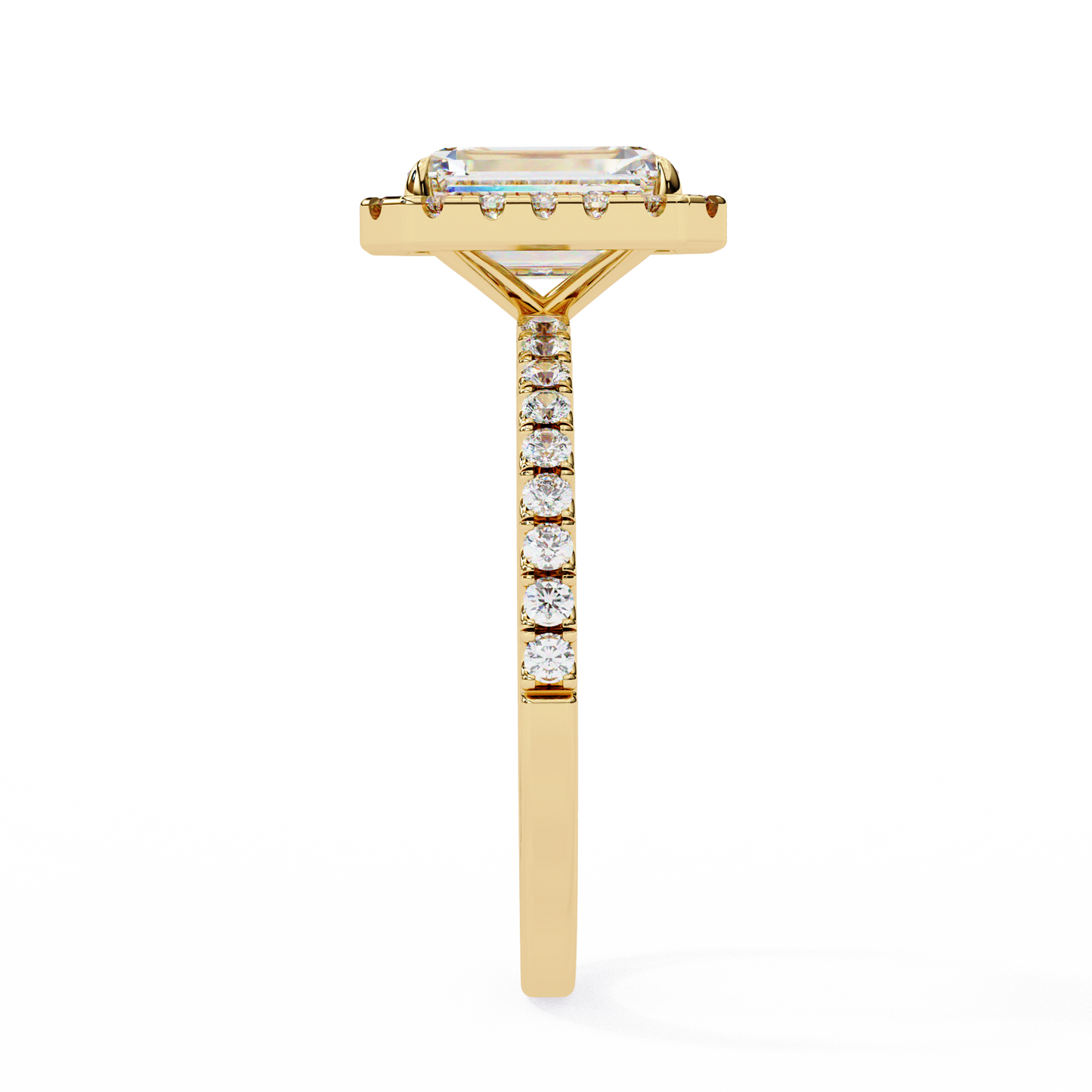 3.18 Ct Radiant Cut Lab Grown Diamond Halo Engagement Ring/Wedding Ring/F Color/VS Clarity/3 Ct Diamond Ring/CVD Diamond Ring/Radiant Cut Diamond/Round Diamond Side Stone/Prong Set/Pave Set/Halo Set/10k Gold/14k Gold/18k Gold/Yellow Gold/White Gold/Rose Gold/Anniversary Gift