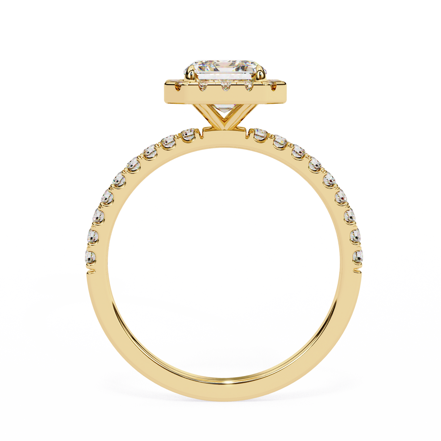 3.18 Ct Radiant Cut Lab Grown Diamond Halo Engagement Ring/Wedding Ring/F Color/VS Clarity/3 Ct Diamond Ring/CVD Diamond Ring/Radiant Cut Diamond/Round Diamond Side Stone/Prong Set/Pave Set/Halo Set/10k Gold/14k Gold/18k Gold/Yellow Gold/White Gold/Rose Gold/Anniversary Gift