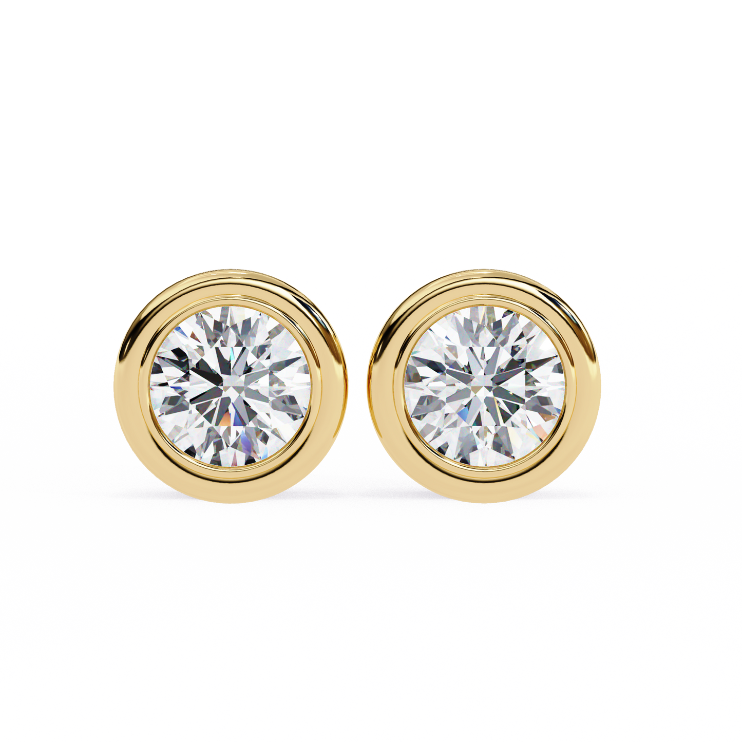 1.05 Ct Round Cut Lab Grown Diamond Bezel Stud Earring/Gold CVD Diamond Earring/Anniversary Gift/Solitaire Diamond Stud Earring/1 Ct Diamond Earring/Prong Setting/igi Certified/Stud Earring/Ethical Diamond/Silver Earring/Gold Earring/CVD Diamond Earring/E Color Diamond/VS Clarity Diamond/Manmade Diamond/Lab Grown Diamond/Round Cut Diamond