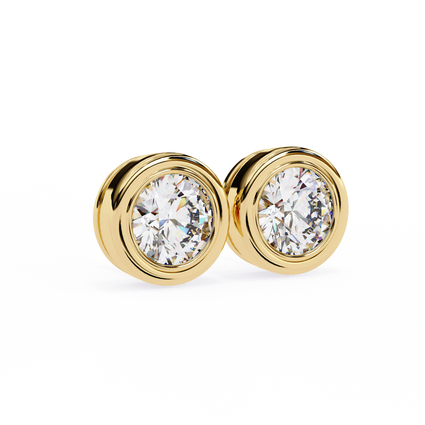 1.05 Ct Round Cut Lab Grown Diamond Bezel Stud Earring/Gold CVD Diamond Earring/Anniversary Gift/Solitaire Diamond Stud Earring/1 Ct Diamond Earring/Prong Setting/igi Certified/Stud Earring/Ethical Diamond/Silver Earring/Gold Earring/CVD Diamond Earring/E Color Diamond/VS Clarity Diamond/Manmade Diamond/Lab Grown Diamond/Round Cut Diamond