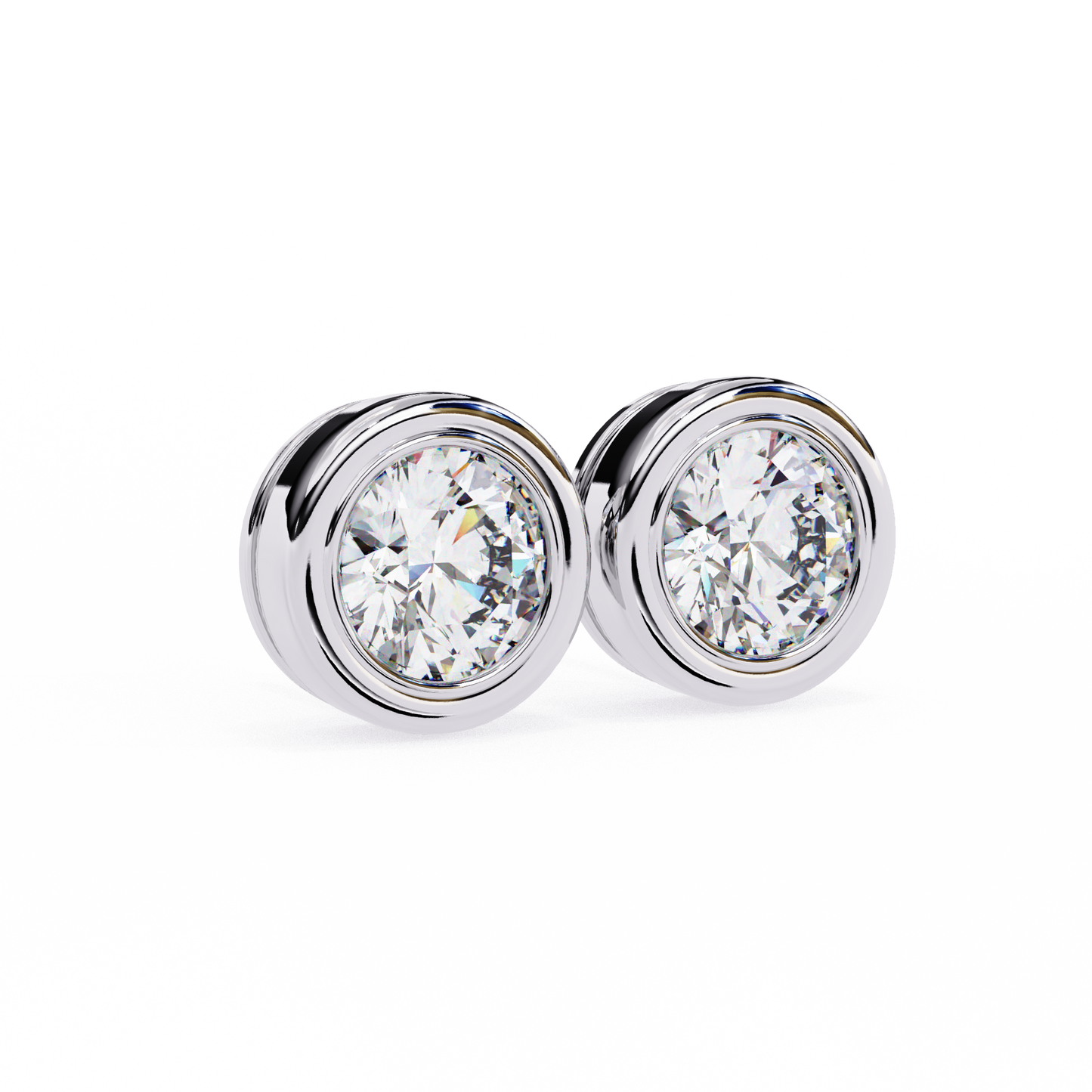 1.05 Ct Round Cut Lab Grown Diamond Bezel Stud Earring/Gold CVD Diamond Earring/Anniversary Gift/Solitaire Diamond Stud Earring/1 Ct Diamond Earring/Prong Setting/igi Certified/Stud Earring/Ethical Diamond/Silver Earring/Gold Earring/CVD Diamond Earring/E Color Diamond/VS Clarity Diamond/Manmade Diamond/Lab Grown Diamond/Round Cut Diamond