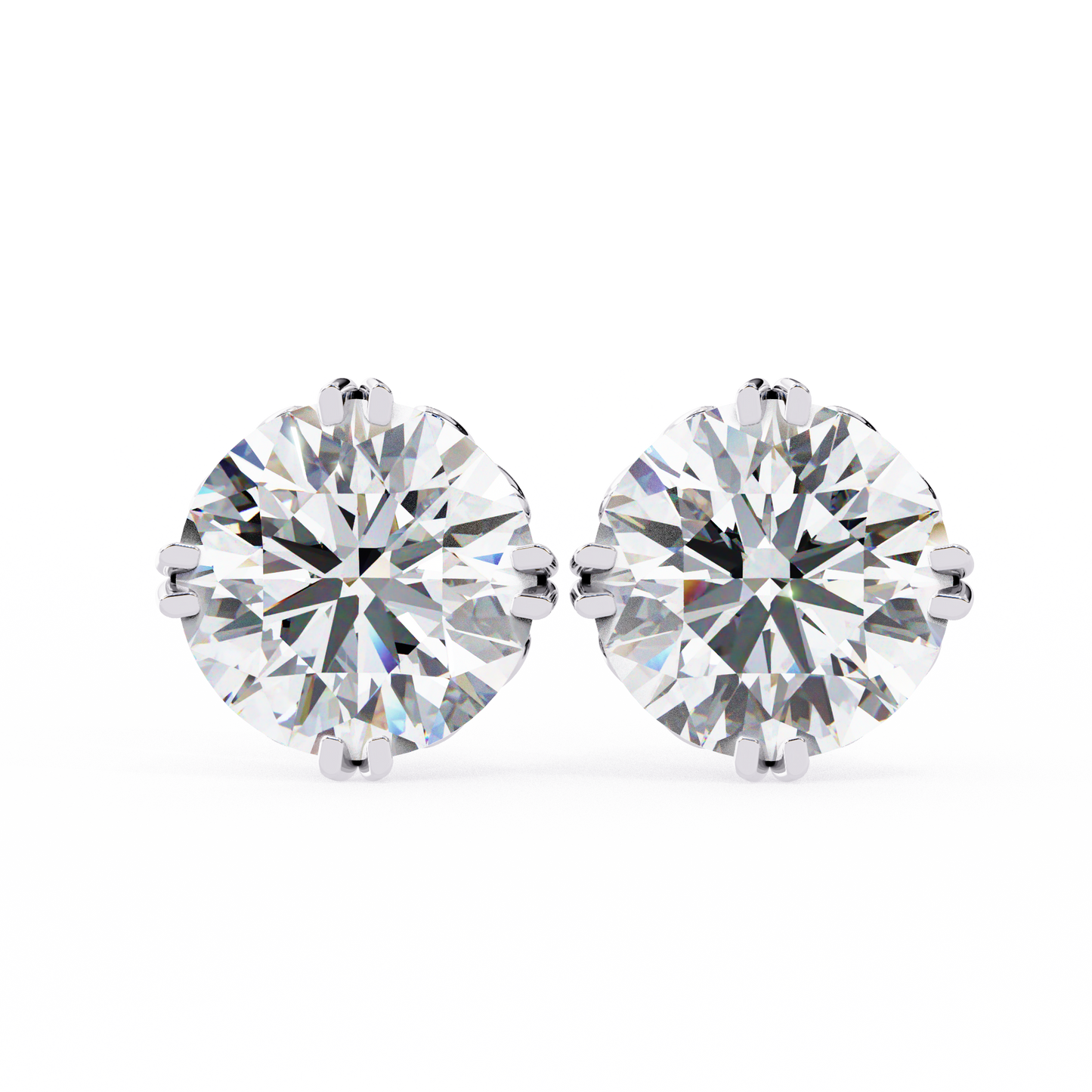 1.5 Ct Round Cut Lab Grown Diamond Double Prong Stud Earring/Yellow Gold CVD Diamond Earring/Anniversary Gift/Solitaire Diamond Stud Earring/1 Ct Diamond Earring/Prong Setting/igi Certified/Stud Earring/Ethical Diamond/Silver Earring/Gold Earring/CVD Diamond Earring/E Color Diamond/VS Clarity Diamond/Manmade Diamond/Lab Grown Diamond/Round Cut Diamond
