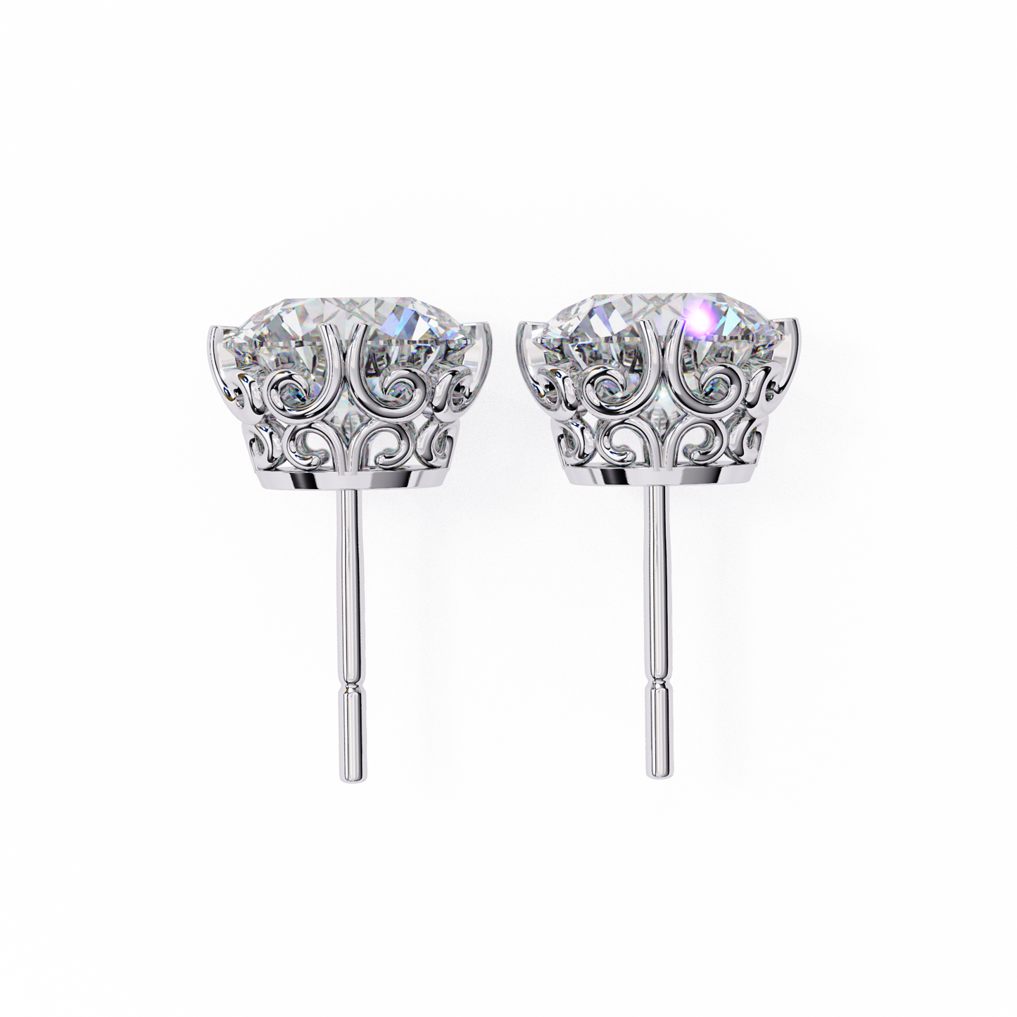 1.5 Ct Round Cut Lab Grown Diamond Double Prong Stud Earring/Yellow Gold CVD Diamond Earring/Anniversary Gift/Solitaire Diamond Stud Earring/1 Ct Diamond Earring/Prong Setting/igi Certified/Stud Earring/Ethical Diamond/Silver Earring/Gold Earring/CVD Diamond Earring/E Color Diamond/VS Clarity Diamond/Manmade Diamond/Lab Grown Diamond/Round Cut Diamond