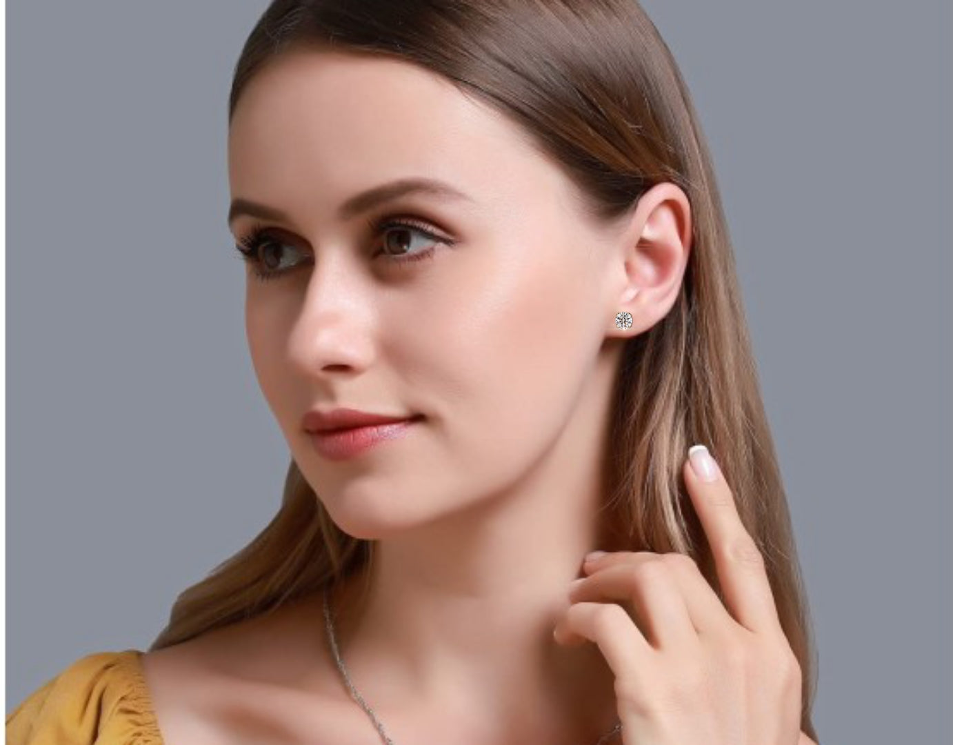 1.15 Ct Round Cut Lab Grown Diamond Prong Setting Stud Earring