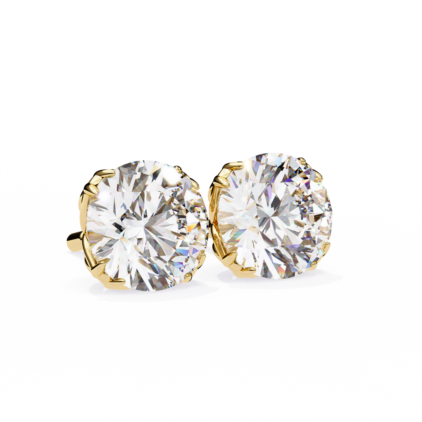 1.15 Ct Round Cut Lab Grown Diamond Prong Setting Stud Earring/Yellow Gold CVD Diamond Earring/Anniversary Gift/Solitaire Diamond Stud Earring/1 Ct Diamond Earring/Prong Setting/igi Certified/Stud Earring/Ethical Diamond/Silver Earring/Gold Earring/CVD Diamond Earring/E Color Diamond/VS Clarity Diamond/Manmade Diamond/Lab Grown Diamond/Round Cut Diamond