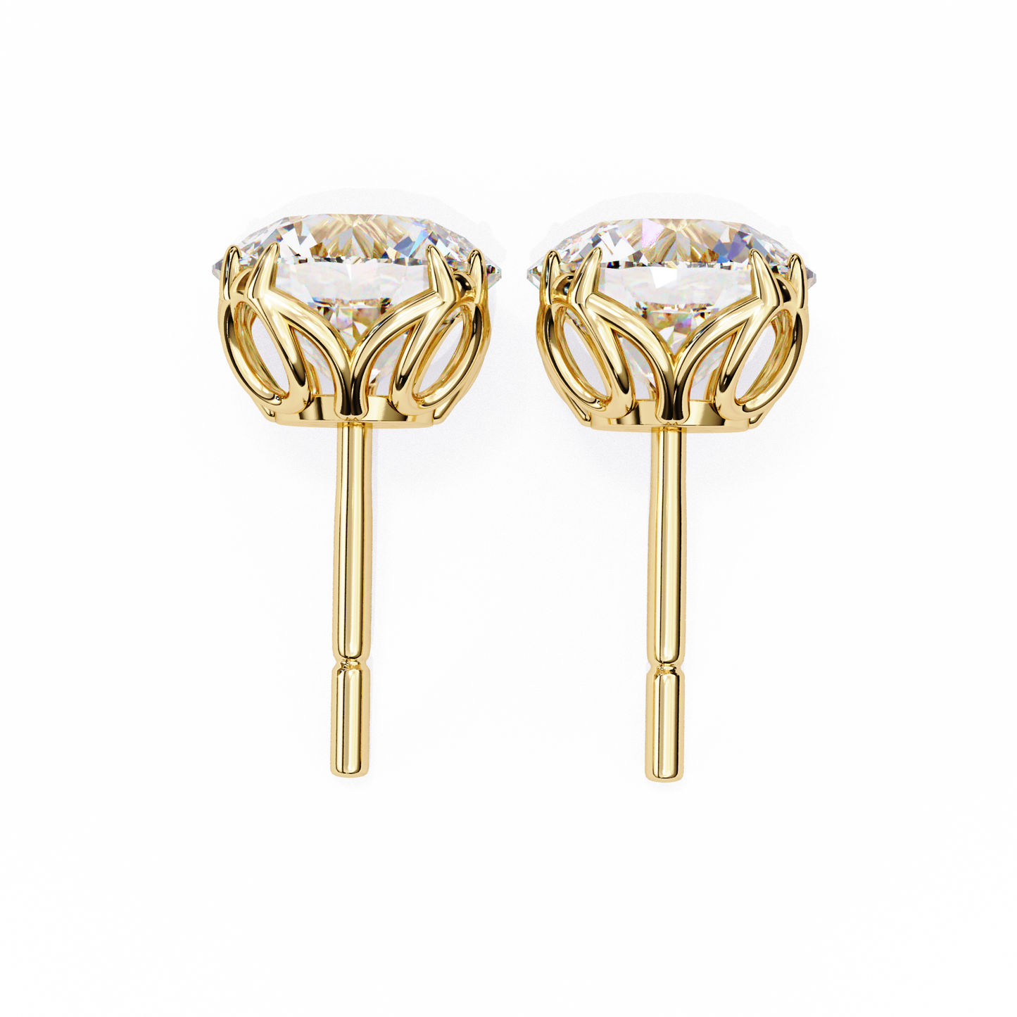 1.15 Ct Round Cut Lab Grown Diamond Prong Setting Stud Earring/Yellow Gold CVD Diamond Earring/Anniversary Gift/Solitaire Diamond Stud Earring/1 Ct Diamond Earring/Prong Setting/igi Certified/Stud Earring/Ethical Diamond/Silver Earring/Gold Earring/CVD Diamond Earring/E Color Diamond/VS Clarity Diamond/Manmade Diamond/Lab Grown Diamond/Round Cut Diamond