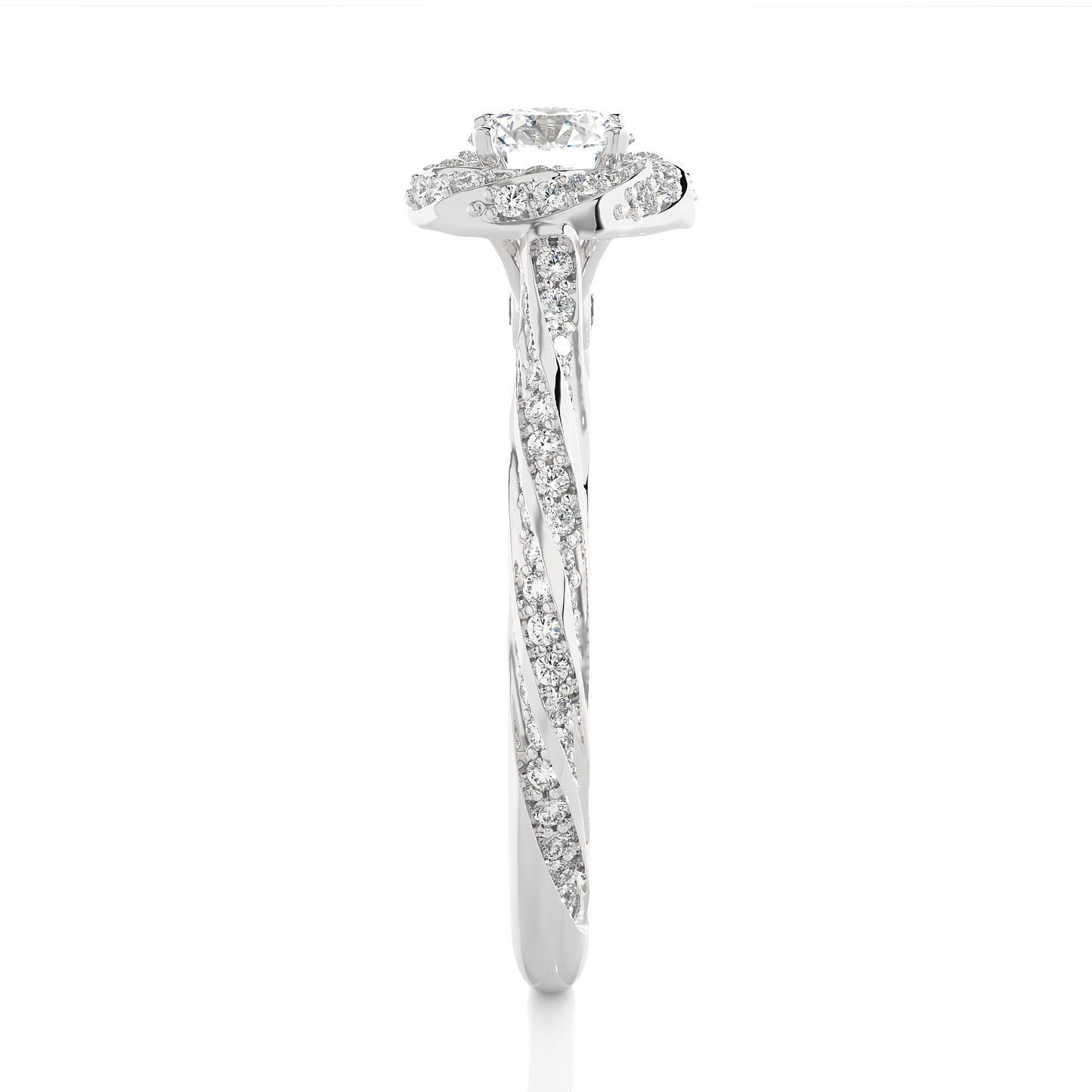 1.03 Ct Round Cut E-VS2 Lab Grown Diamond Halo Engagement Ring/Wedding Ring/E Color/VS Clarity/1 Ct Diamond Ring/CVD Diamond Ring/Round Cut Diamond/Round Diamond Side Stone/Prong Set/Pave Set/Halo Set/10k Gold/14k Gold/18k Gold/Yellow Gold/White Gold/Rose Gold/Anniversary Gift