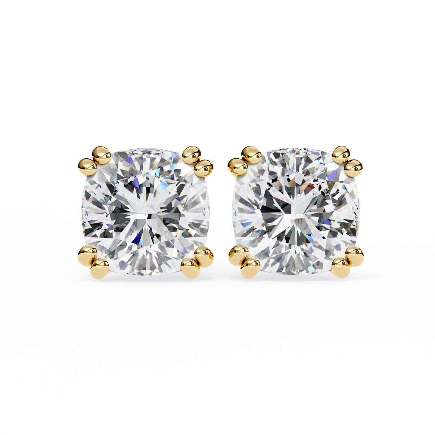 1.12 Ct Cushion Cut Lab Grown Diamond Stud Gold Earring/Yellow Gold CVD Diamond Earring/Anniversary Gift/Solitaire Diamond Stud Earring/1 Ct Diamond Earring/Prong Setting/igi Certified/Stud Earring/Ethical Diamond/Silver Earring/Gold Earring/CVD Diamond Earring/E Color Diamond/VS Clarity Diamond/Manmade Diamond/Lab Grown Diamond/Cushion Cut Diamond