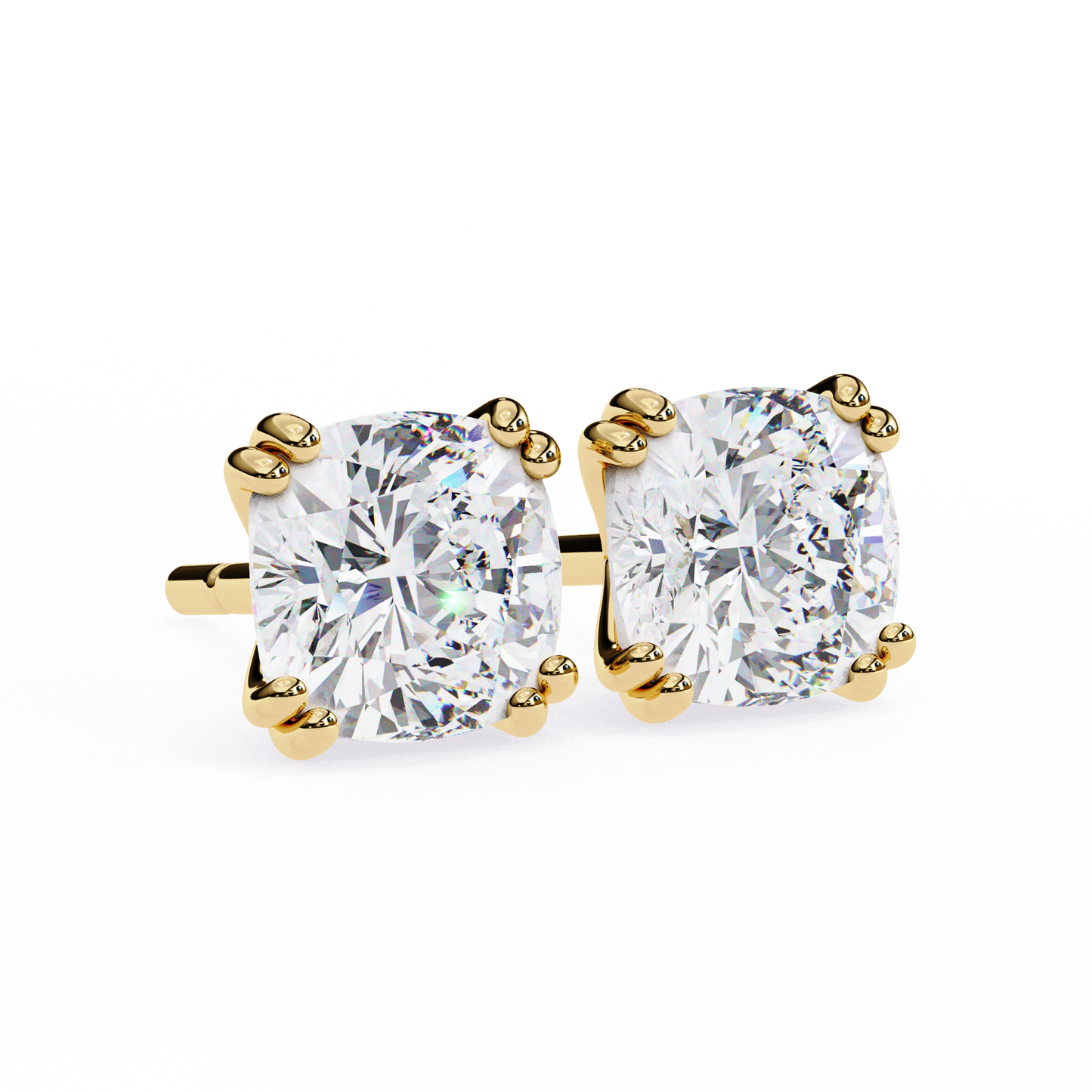 1.12 Ct Cushion Cut Lab Grown Diamond Stud Gold Earring/Yellow Gold CVD Diamond Earring/Anniversary Gift/Solitaire Diamond Stud Earring/1 Ct Diamond Earring/Prong Setting/igi Certified/Stud Earring/Ethical Diamond/Silver Earring/Gold Earring/CVD Diamond Earring/E Color Diamond/VS Clarity Diamond/Manmade Diamond/Lab Grown Diamond/Cushion Cut Diamond