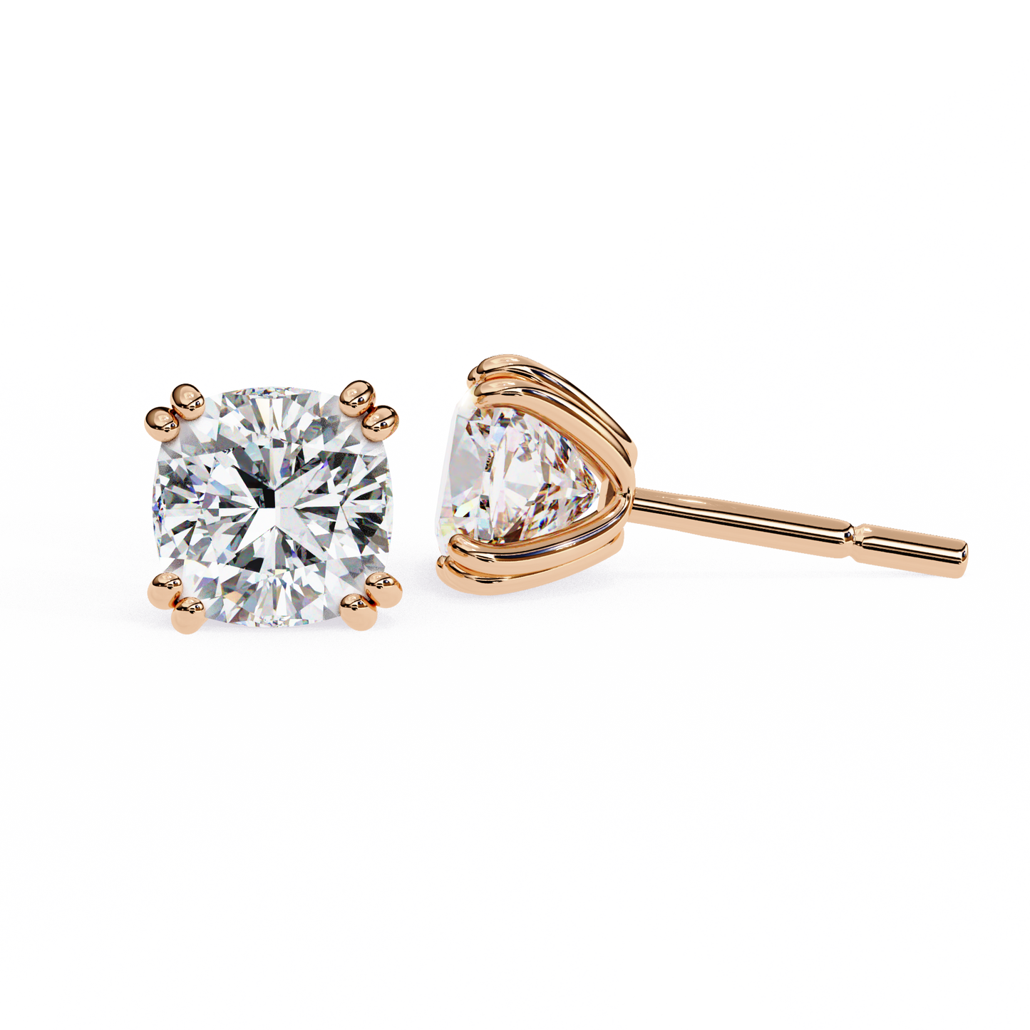 1.12 Ct Cushion Cut Lab Grown Diamond Stud Gold Earring/Yellow Gold CVD Diamond Earring/Anniversary Gift/Solitaire Diamond Stud Earring/1 Ct Diamond Earring/Prong Setting/igi Certified/Stud Earring/Ethical Diamond/Silver Earring/Gold Earring/CVD Diamond Earring/E Color Diamond/VS Clarity Diamond/Manmade Diamond/Lab Grown Diamond/Cushion Cut Diamond