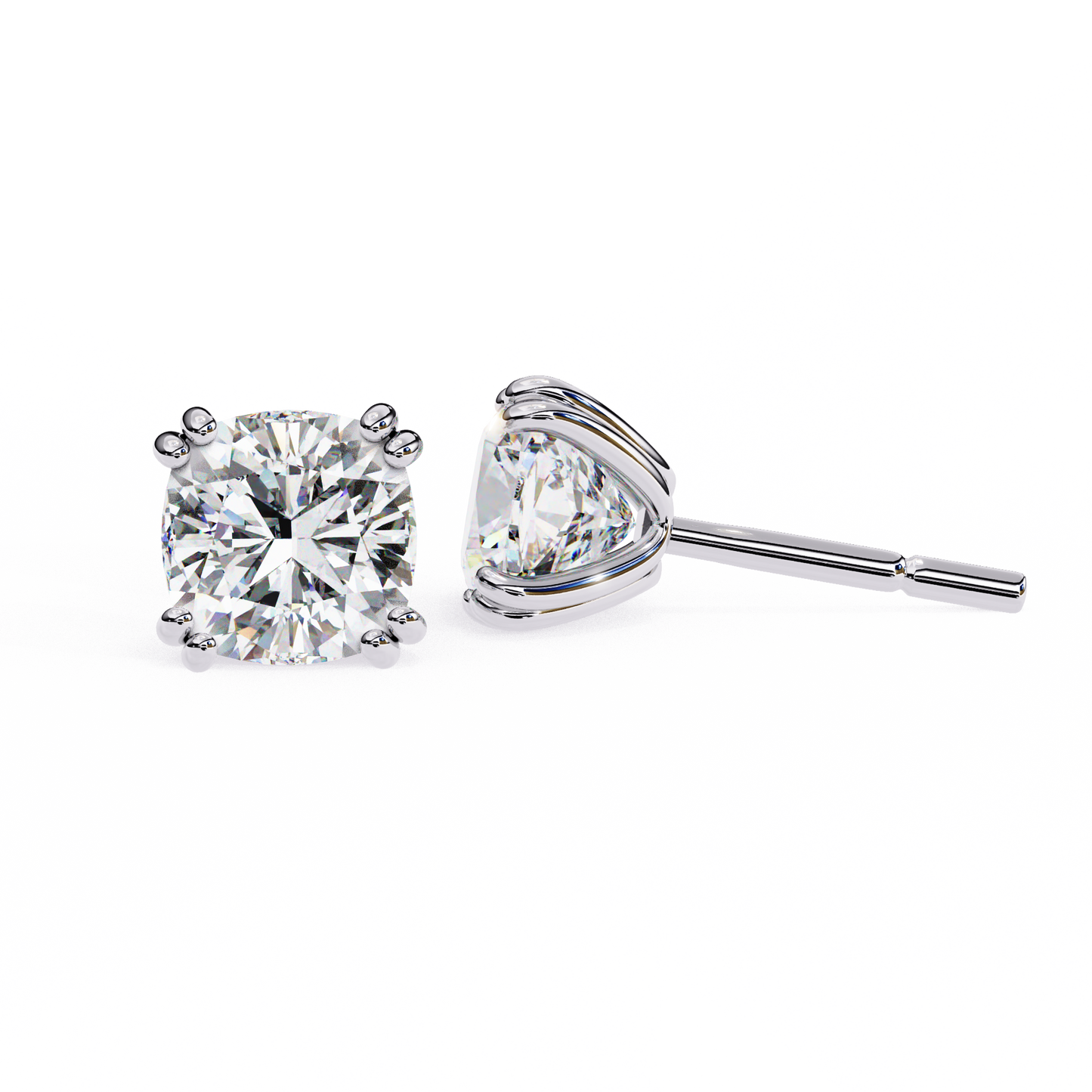 1.12 Ct Cushion Cut Lab Grown Diamond Stud Gold Earring/Yellow Gold CVD Diamond Earring/Anniversary Gift/Solitaire Diamond Stud Earring/1 Ct Diamond Earring/Prong Setting/igi Certified/Stud Earring/Ethical Diamond/Silver Earring/Gold Earring/CVD Diamond Earring/E Color Diamond/VS Clarity Diamond/Manmade Diamond/Lab Grown Diamond/Cushion Cut Diamond