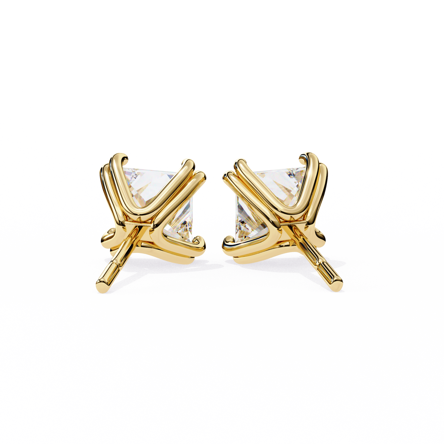 1.6 Ct Princess Cut Lab Grown Diamond Rose Gold Stud Earring/Yellow Gold CVD Diamond Earring/Anniversary Gift/Solitaire Diamond Stud Earring/1 Ct Diamond Earring/Prong Setting/igi Certified/Stud Earring/Ethical Diamond/Silver Earring/Gold Earring/CVD Diamond Earring/E Color Diamond/VS Clarity Diamond/Manmade Diamond/Lab Grown Diamond/Princess Cut Diamond