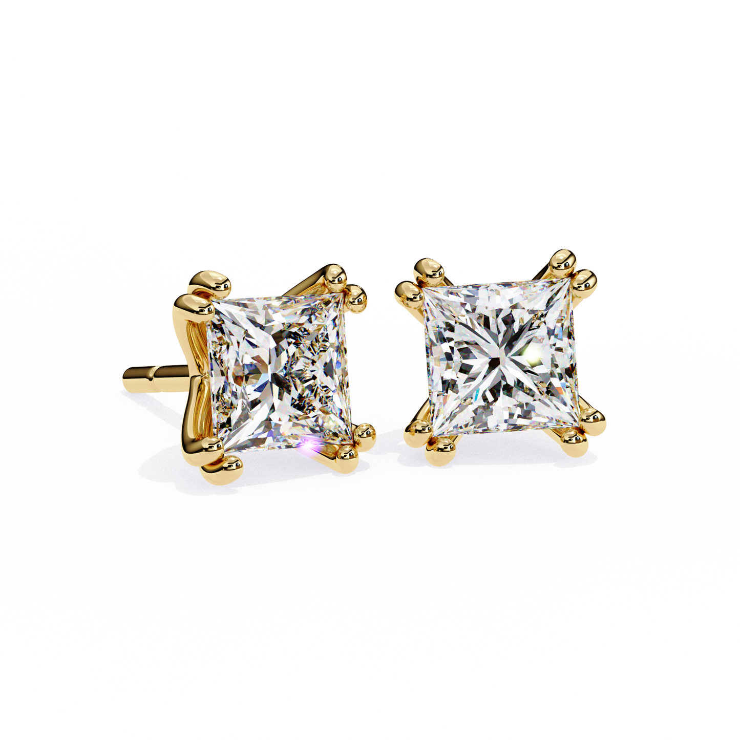 1.6 Ct Princess Cut Lab Grown Diamond Rose Gold Stud Earring/Yellow Gold CVD Diamond Earring/Anniversary Gift/Solitaire Diamond Stud Earring/1 Ct Diamond Earring/Prong Setting/igi Certified/Stud Earring/Ethical Diamond/Silver Earring/Gold Earring/CVD Diamond Earring/E Color Diamond/VS Clarity Diamond/Manmade Diamond/Lab Grown Diamond/Princess Cut Diamond