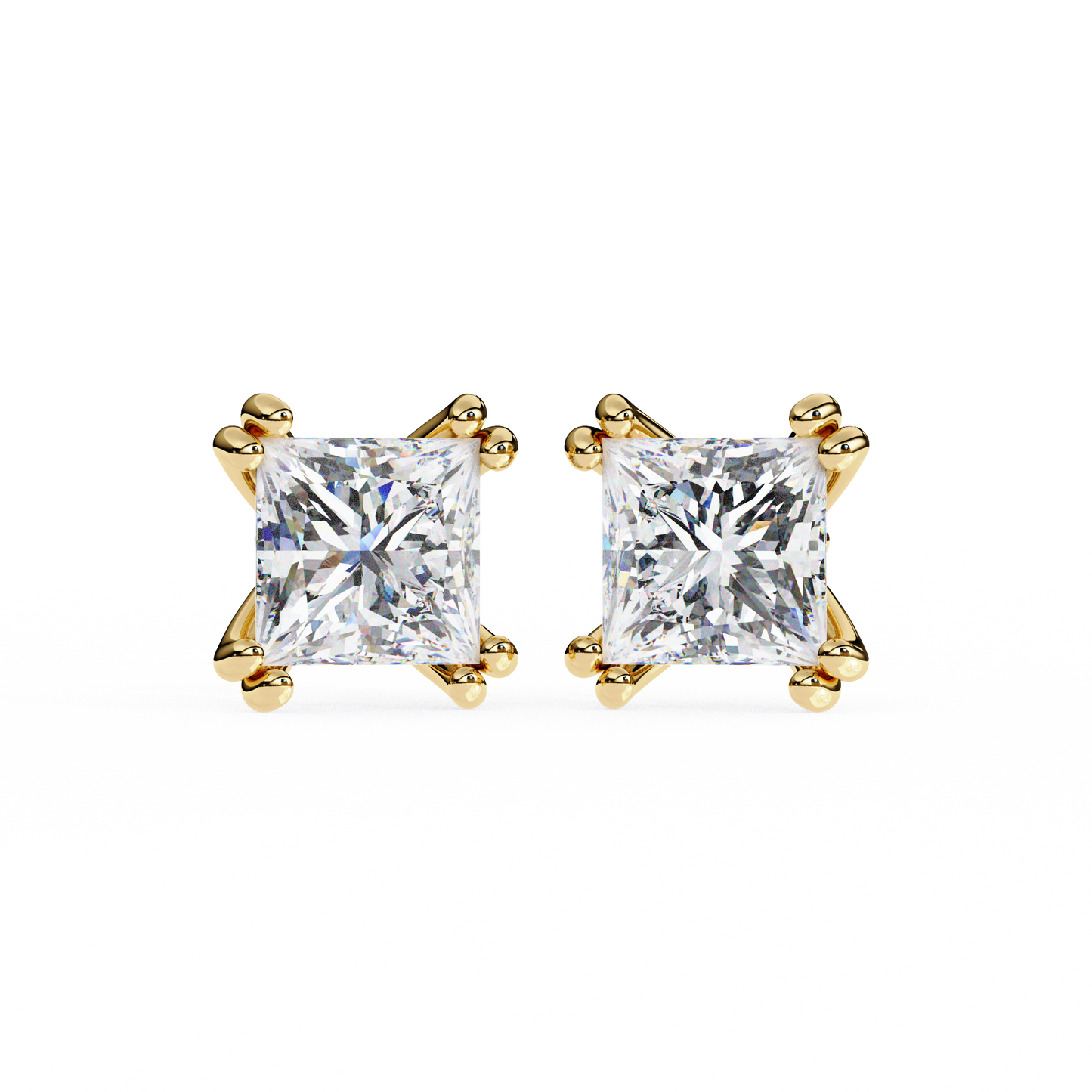 1.6 Ct Princess Cut Lab Grown Diamond Rose Gold Stud Earring/Yellow Gold CVD Diamond Earring/Anniversary Gift/Solitaire Diamond Stud Earring/1 Ct Diamond Earring/Prong Setting/igi Certified/Stud Earring/Ethical Diamond/Silver Earring/Gold Earring/CVD Diamond Earring/E Color Diamond/VS Clarity Diamond/Manmade Diamond/Lab Grown Diamond/Princess Cut Diamond