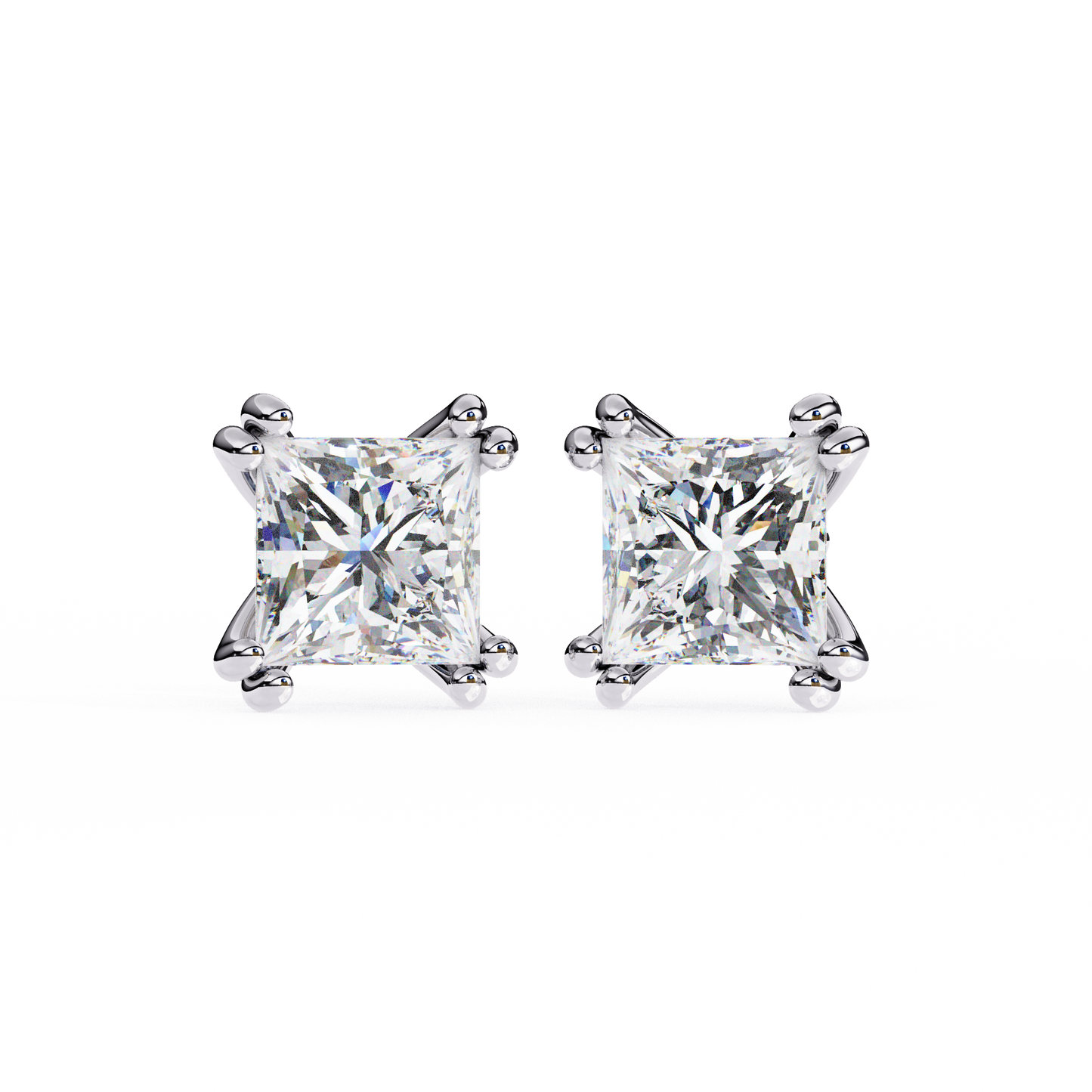 1.6 Ct Princess Cut Lab Grown Diamond Rose Gold Stud Earring/Yellow Gold CVD Diamond Earring/Anniversary Gift/Solitaire Diamond Stud Earring/1 Ct Diamond Earring/Prong Setting/igi Certified/Stud Earring/Ethical Diamond/Silver Earring/Gold Earring/CVD Diamond Earring/E Color Diamond/VS Clarity Diamond/Manmade Diamond/Lab Grown Diamond/Princess Cut Diamond