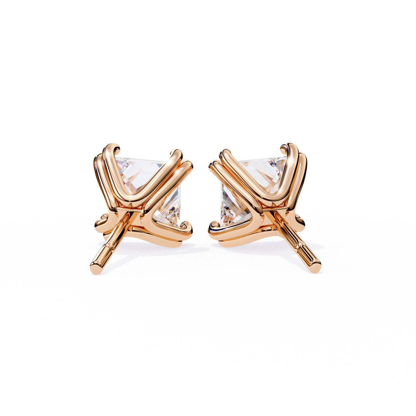 1.6 Ct Princess Cut Lab Grown Diamond Rose Gold Stud Earring/Yellow Gold CVD Diamond Earring/Anniversary Gift/Solitaire Diamond Stud Earring/1 Ct Diamond Earring/Prong Setting/igi Certified/Stud Earring/Ethical Diamond/Silver Earring/Gold Earring/CVD Diamond Earring/E Color Diamond/VS Clarity Diamond/Manmade Diamond/Lab Grown Diamond/Princess Cut Diamond
