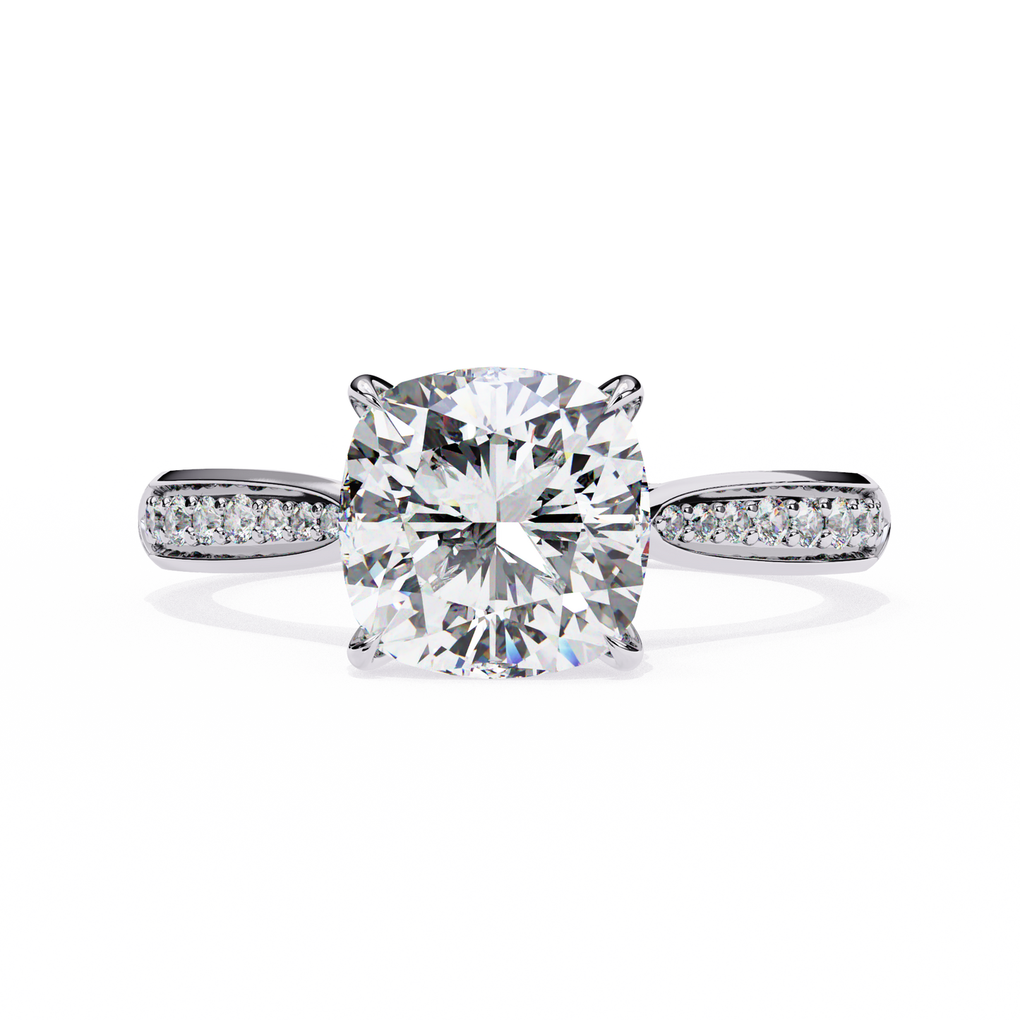1.5 Ct Cushion Cut Lab Grown Diamond Pave Gold Engagement Ring/1 Ct Diamond Ring/Cushion Cut Diamond/CVD Diamond Ring/Pave Set/Prong Set/Yellow Gold/White Gold/Rose Gold/10k Gold/14k Gold/18k Gold/Anniversary Gift