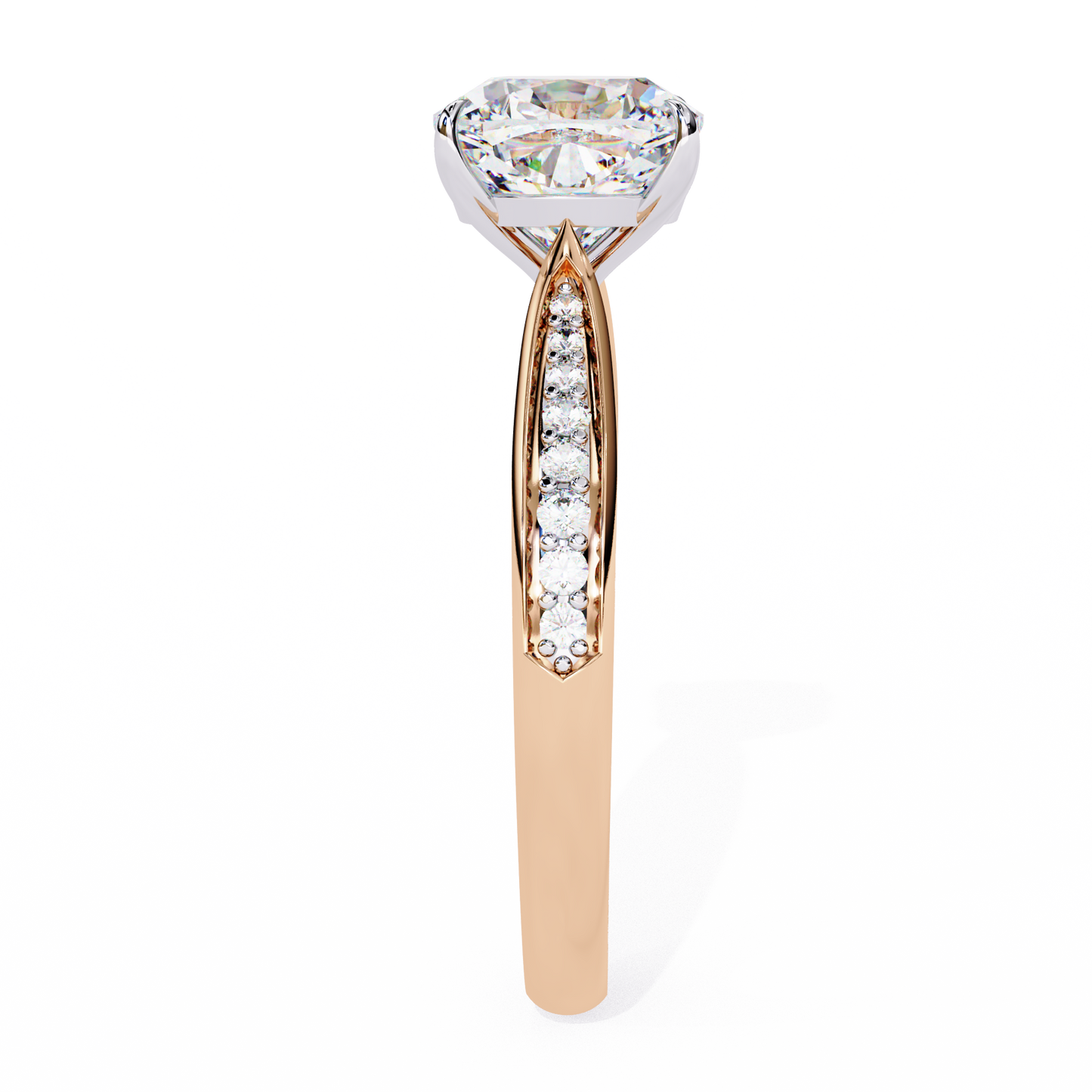 1.5 Ct Cushion Cut Lab Grown Diamond Pave Gold Engagement Ring/1 Ct Diamond Ring/Cushion Cut Diamond/CVD Diamond Ring/Pave Set/Prong Set/Yellow Gold/White Gold/Rose Gold/10k Gold/14k Gold/18k Gold/Anniversary Gift