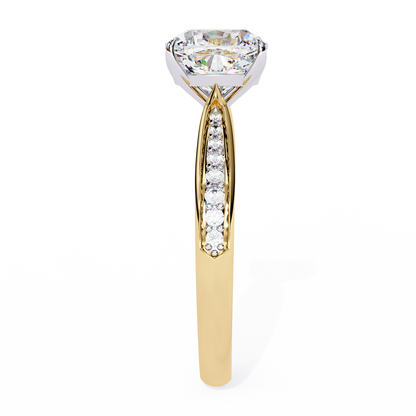 1.5 Ct Cushion Cut Lab Grown Diamond Pave Gold Engagement Ring/1 Ct Diamond Ring/Cushion Cut Diamond/CVD Diamond Ring/Pave Set/Prong Set/Yellow Gold/White Gold/Rose Gold/10k Gold/14k Gold/18k Gold/Anniversary Gift