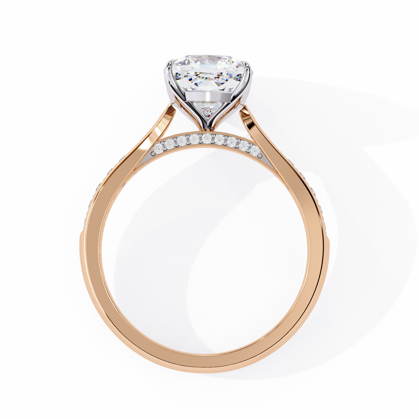1.5 Ct Cushion Cut Lab Grown Diamond Pave Gold Engagement Ring/1 Ct Diamond Ring/Cushion Cut Diamond/CVD Diamond Ring/Pave Set/Prong Set/Yellow Gold/White Gold/Rose Gold/10k Gold/14k Gold/18k Gold/Anniversary Gift
