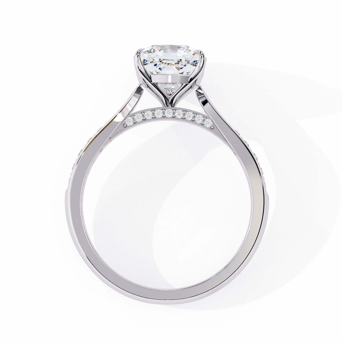 1.5 Ct Cushion Cut Lab Grown Diamond Pave Gold Engagement Ring/1 Ct Diamond Ring/Cushion Cut Diamond/CVD Diamond Ring/Pave Set/Prong Set/Yellow Gold/White Gold/Rose Gold/10k Gold/14k Gold/18k Gold/Anniversary Gift