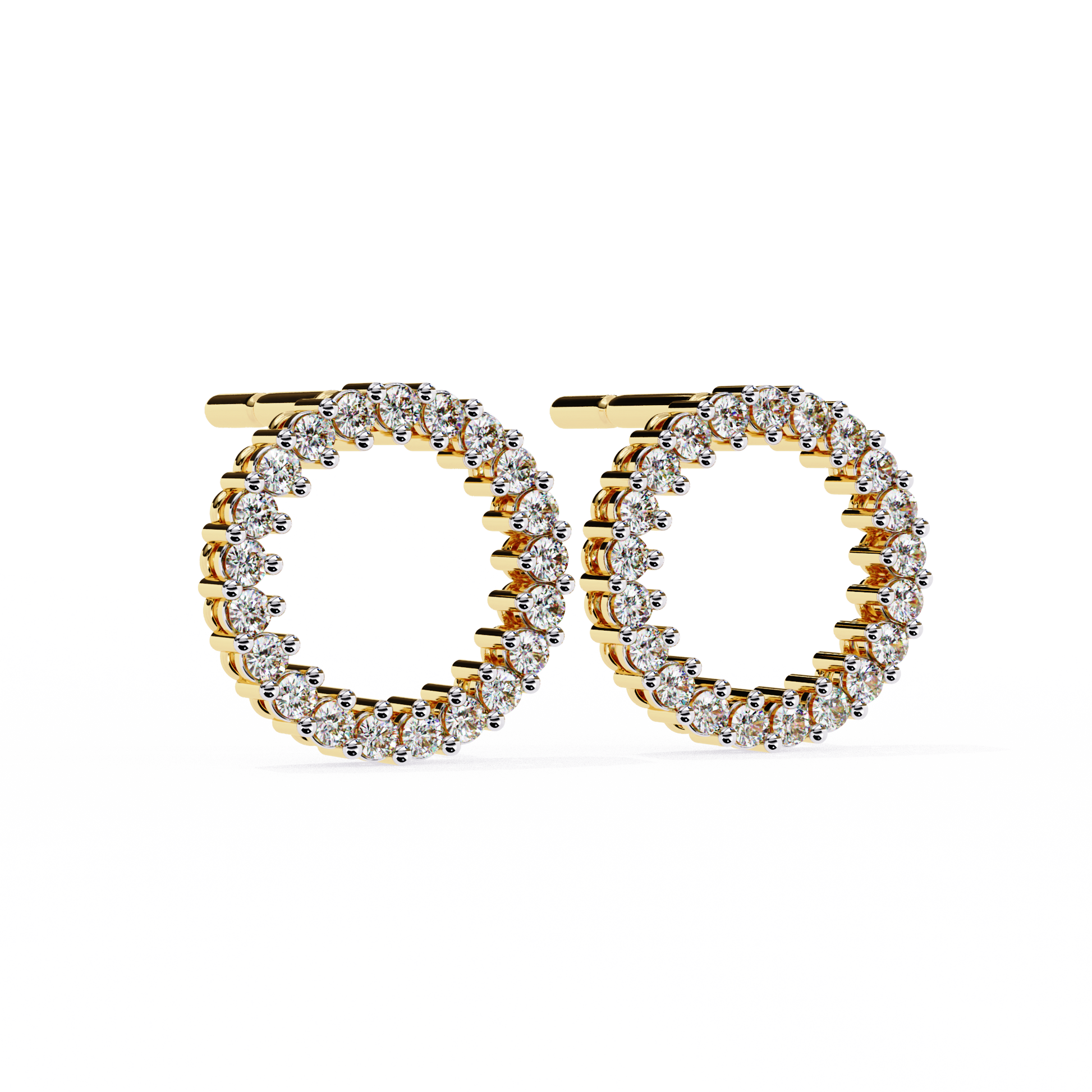 Bauble Front Hoops/Round Stone Earrings/Gold CVD Diamond Earring/Anniversary Gift/Solitaire Diamond Stud Earring/1 Ct Diamond Earring/Prong Setting/igi Certified/Stud Earring/Ethical Diamond/Silver Earring/Gold Earring/CVD Diamond Earring/E Color Diamond/VS Clarity Diamond/Manmade Diamond/Lab Grown Diamond/Round Cut Diamond