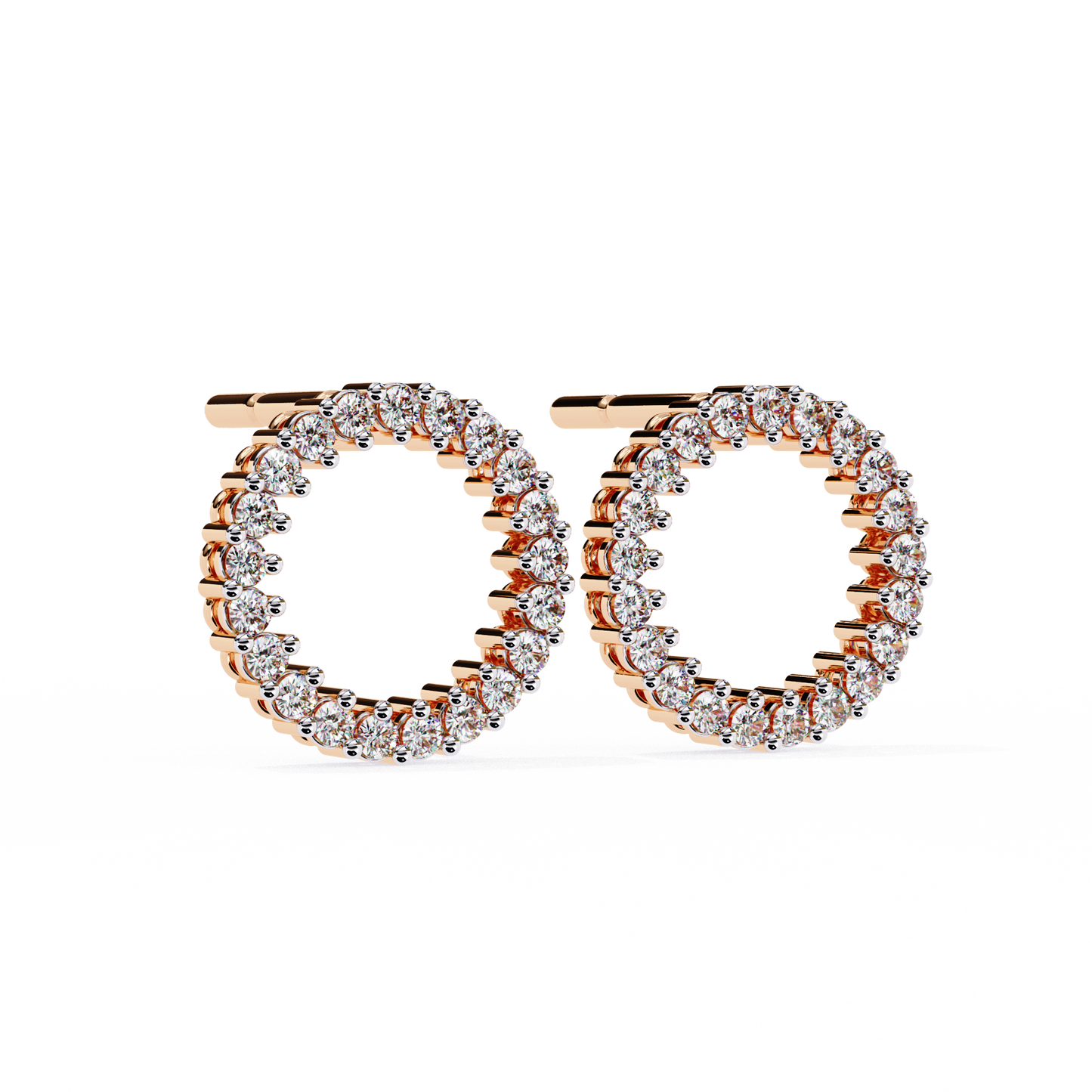 Bauble Front Hoops/Round Stone Earrings/Gold CVD Diamond Earring/Anniversary Gift/Solitaire Diamond Stud Earring/1 Ct Diamond Earring/Prong Setting/igi Certified/Stud Earring/Ethical Diamond/Silver Earring/Gold Earring/CVD Diamond Earring/E Color Diamond/VS Clarity Diamond/Manmade Diamond/Lab Grown Diamond/Round Cut Diamond