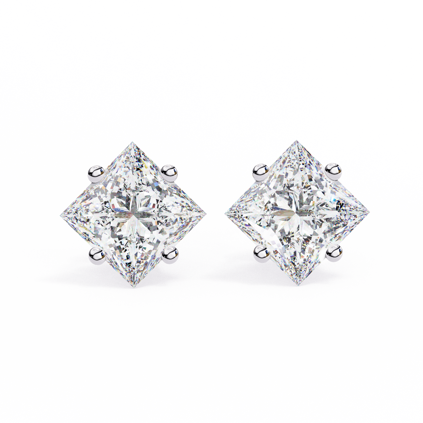 1.2 Ct Princess Cut Lab Grown Diamond Gold Stud Earring/Gold CVD Diamond Earring/Anniversary Gift/Solitaire Diamond Stud Earring/1 Ct Diamond Earring/Prong Setting/igi Certified/Stud Earring/Ethical Diamond/Silver Earring/Gold Earring/CVD Diamond Earring/F Color Diamond/VS Clarity Diamond/Manmade Diamond/Lab Grown Diamond/Princess Cut Diamond