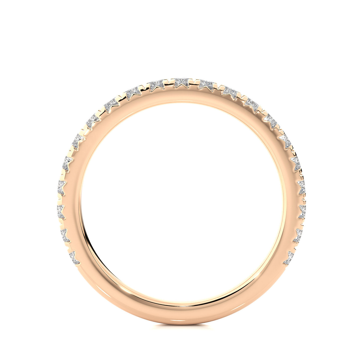 Half Eternity band/Wedding Ring/F Color/VS Clarity/0.25 CTW Diamond Ring/CVD Diamond Ring/Round Cut Diamond/Prong Set/Pave Set/10k Gold/14k Gold/18k Gold/Yellow Gold/White Gold/Rose Gold/Anniversary Gift